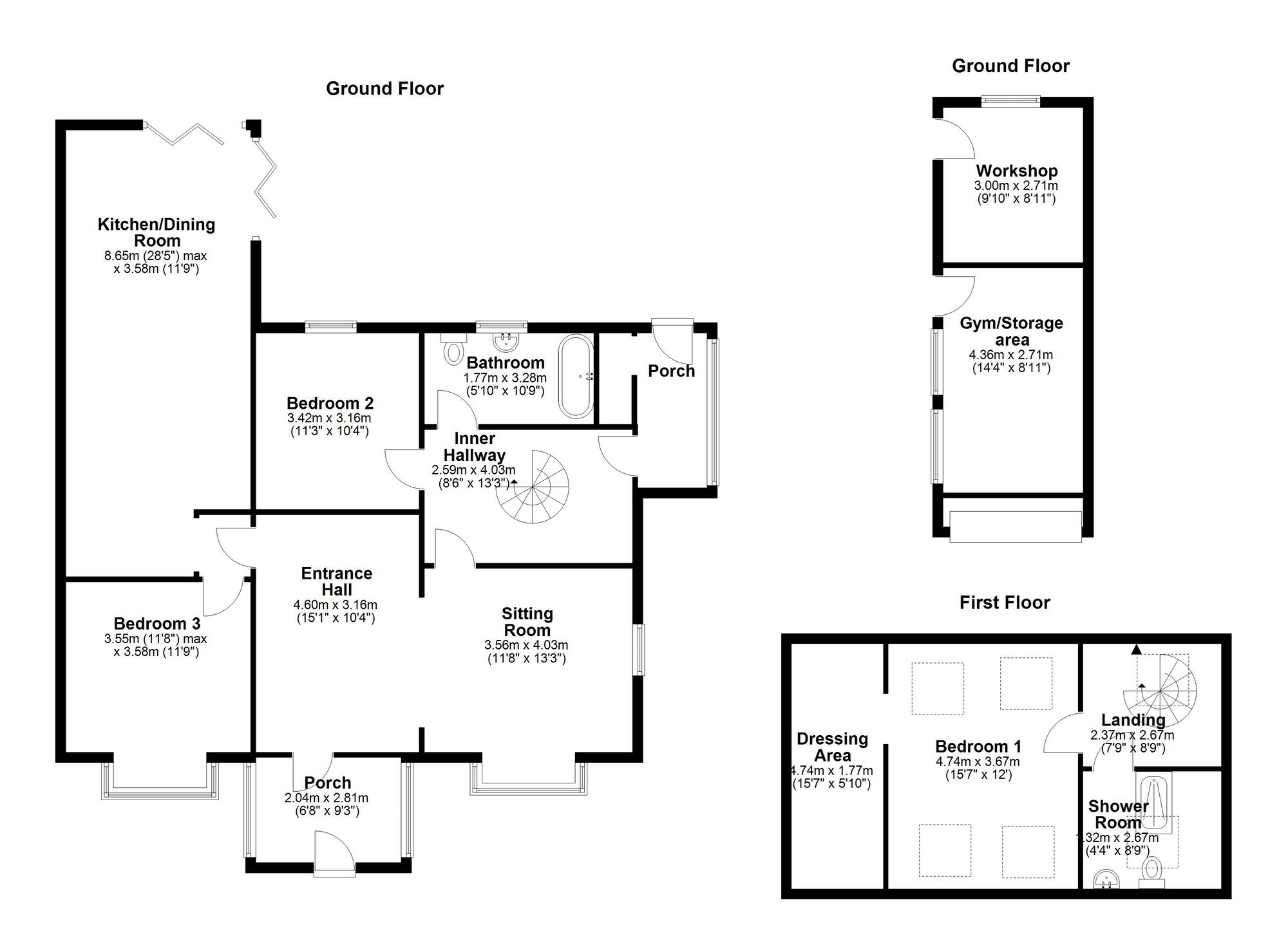 Floorplan of 3 bedroom Detached Bungalow for sale, Parkside, Throckley, Tyne and Wear, NE15
