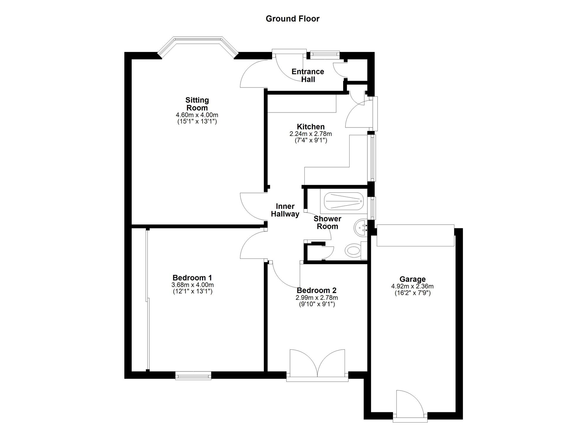 Floorplan of 2 bedroom Semi Detached Bungalow for sale, Brendale Avenue, Tyne and Wear, NE5