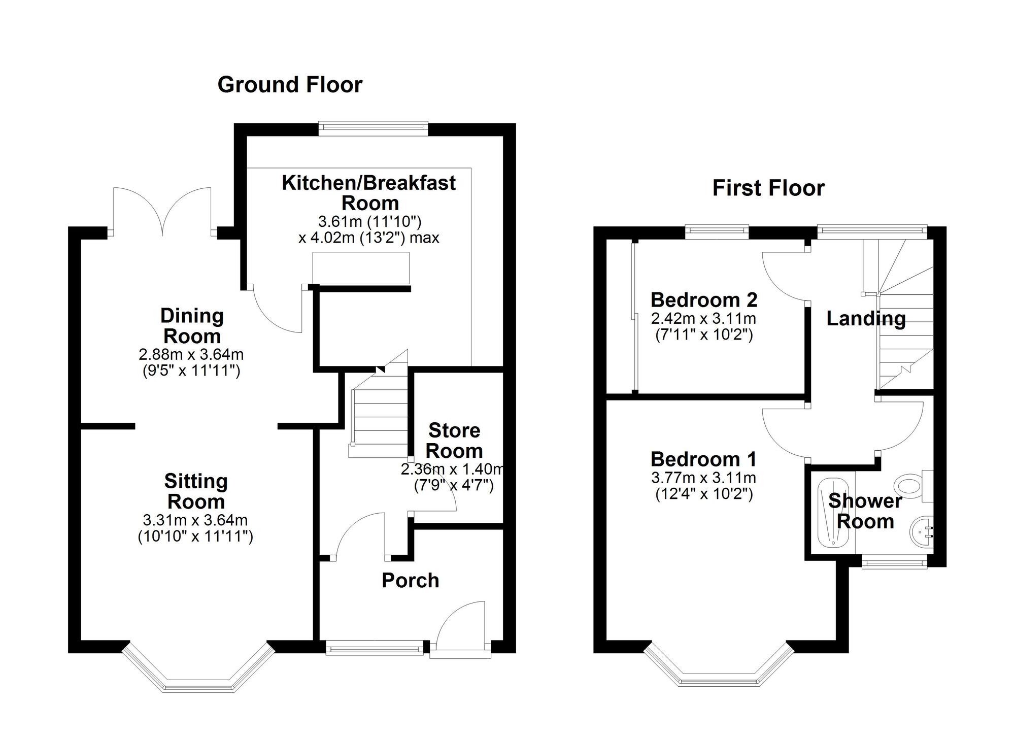 Floorplan of 2 bedroom Semi Detached House for sale, Turret Road, Newcastle upon Tyne, Tyne and Wear, NE15