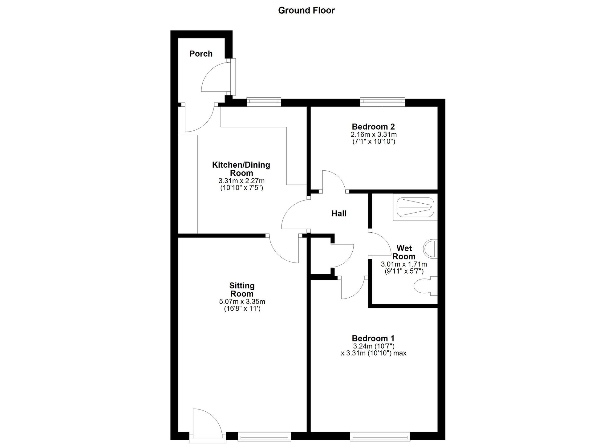 Floorplan of 2 bedroom Semi Detached Bungalow for sale, Craigmillar Avenue, Newcastle upon Tyne, Tyne and Wear, NE5