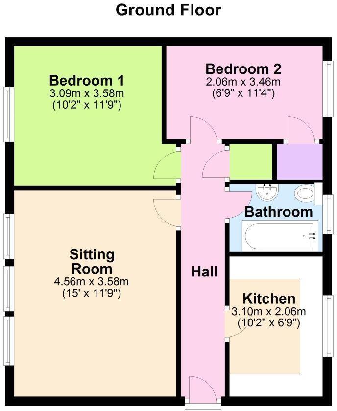 Floorplan of 2 bedroom  Flat for sale, St. Marks Court, Newcastle upon Tyne, Tyne and Wear, NE5