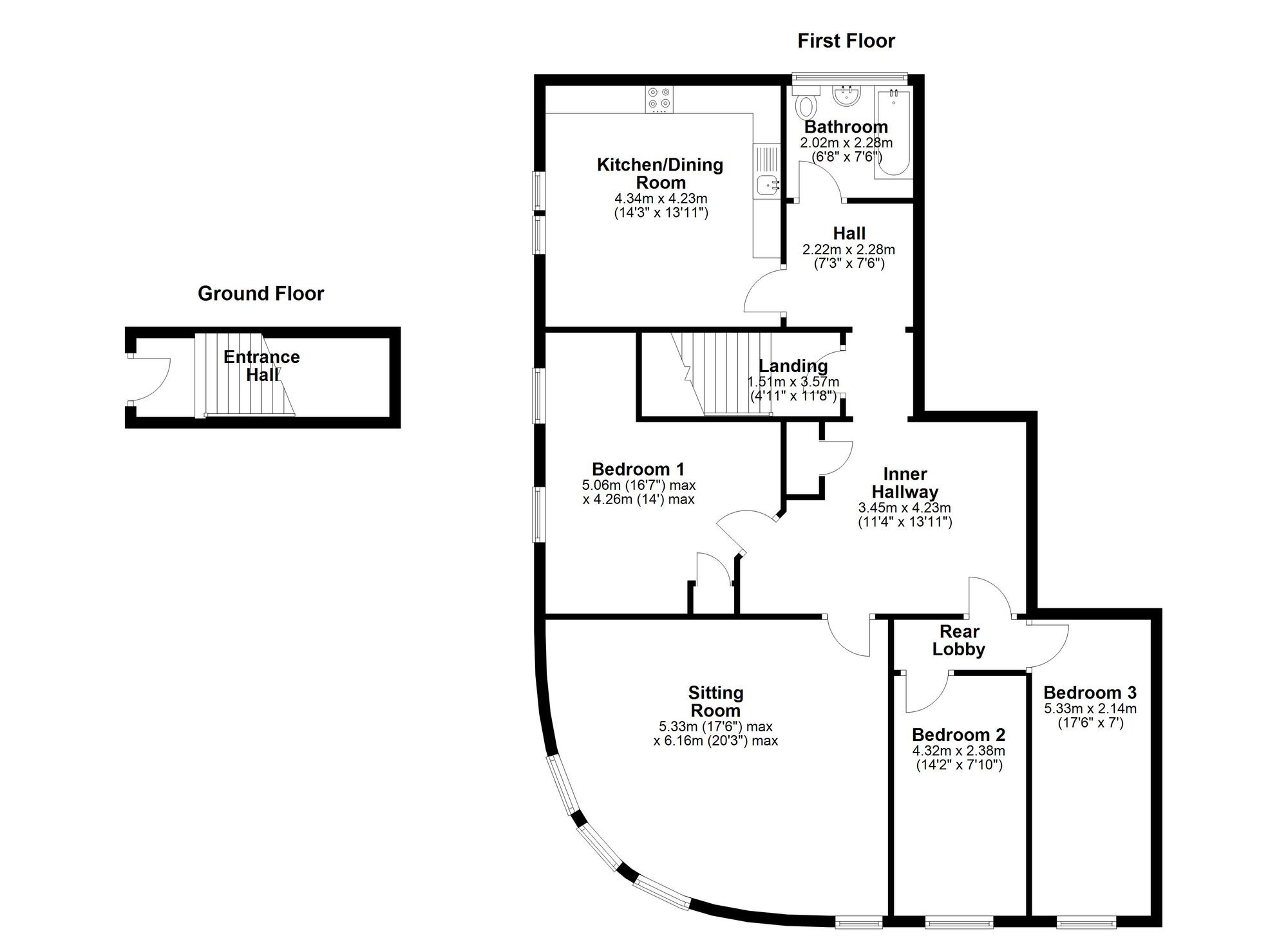 Floorplan of 3 bedroom  Flat to rent, Station Road, Newburn, Tyne and Wear, NE15