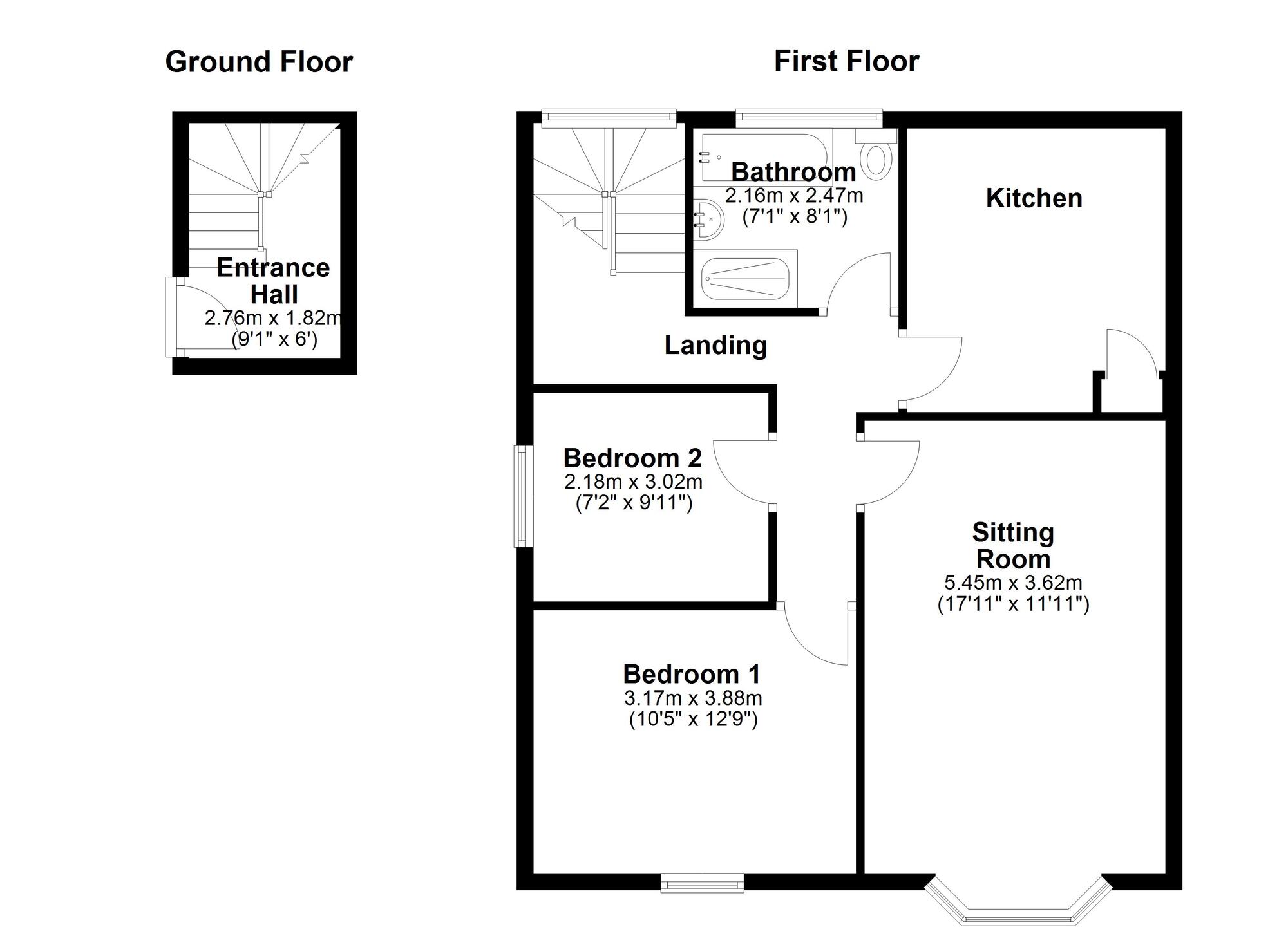 Floorplan of 2 bedroom Flat for sale, Silver Lonnen, Newcastle upon Tyne, Tyne and Wear, NE5