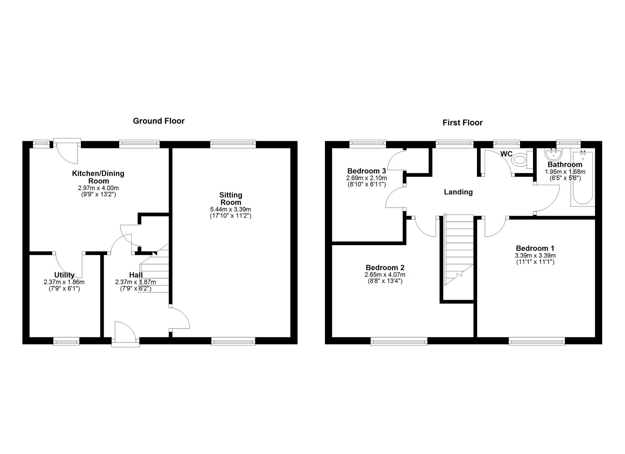 Floorplan of 3 bedroom Mid Terrace House for sale, Trevelyan Drive, Newcastle upon Tyne, Tyne and Wear, NE5