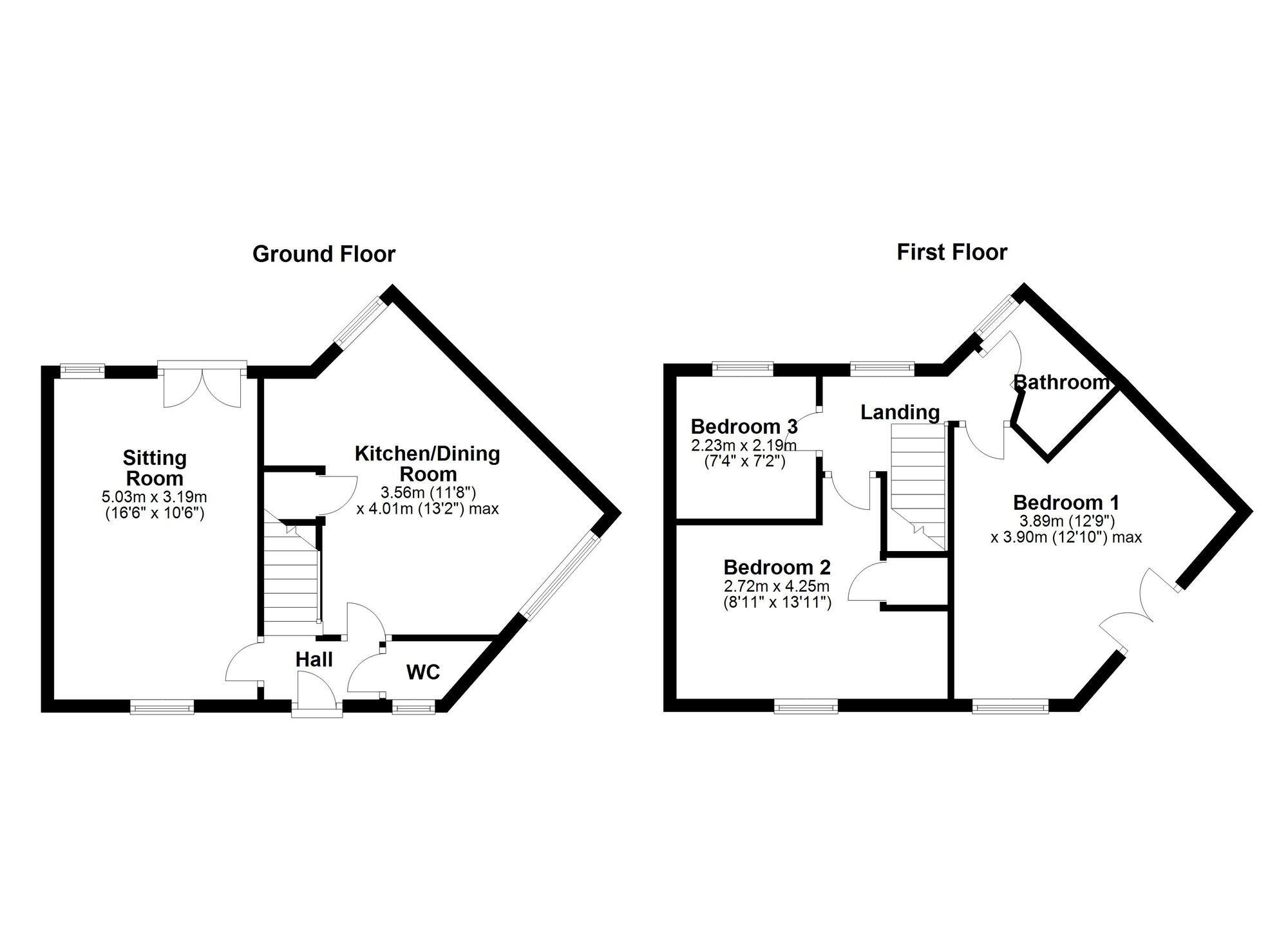 Floorplan of 3 bedroom Semi Detached House for sale, Vallum Place, Throckley, Tyne and Wear, NE15