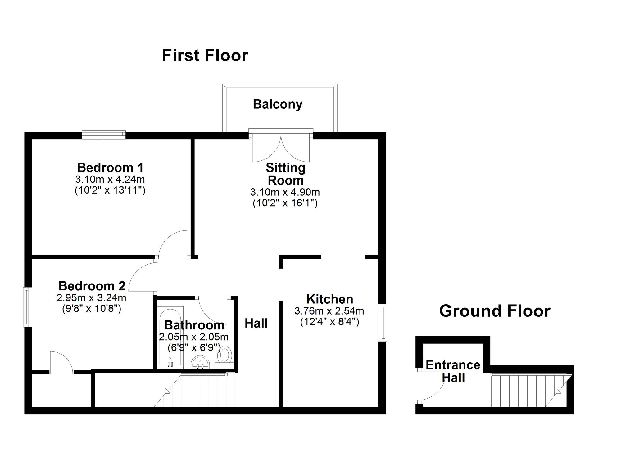 Floorplan of 2 bedroom  Flat for sale, Armstrong Road, Newcastle upon Tyne, Tyne and Wear, NE15