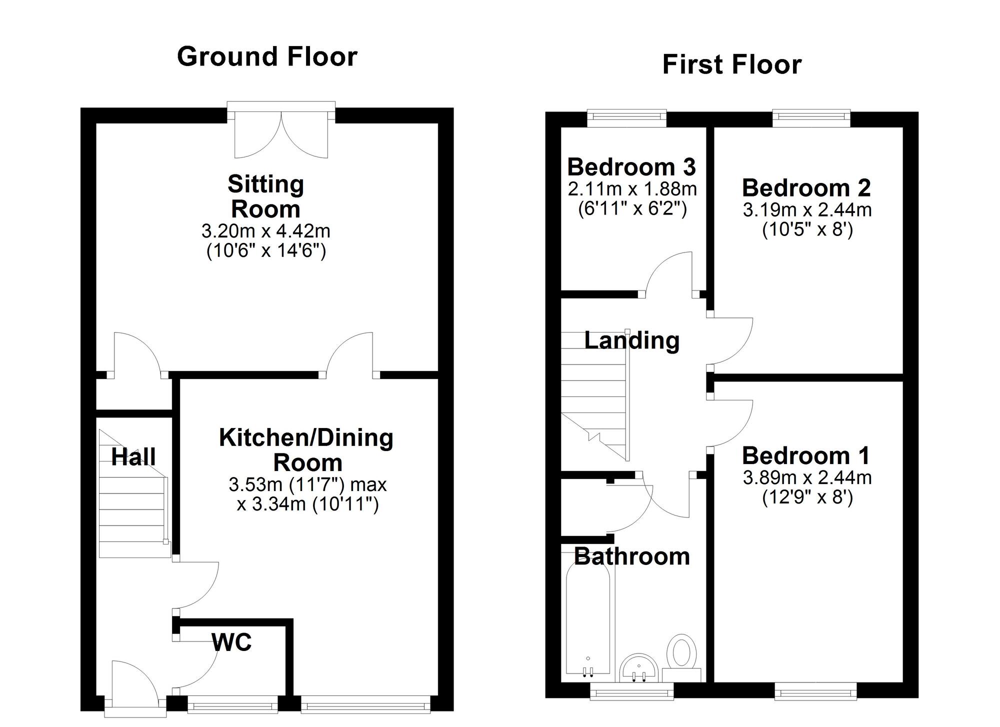 Floorplan of 3 bedroom Semi Detached House for sale, Colwyne Place, Newcastle upon Tyne, Tyne and Wear, NE5