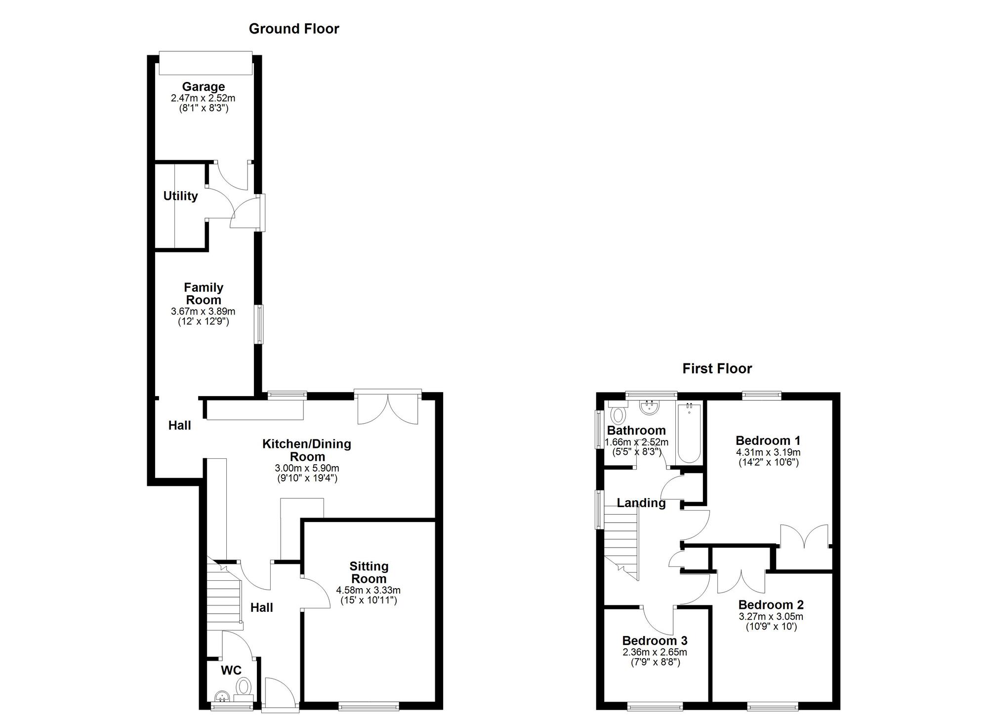 Floorplan of 3 bedroom Semi Detached House for sale, Greenway, Chapel Park, Tyne and Wear, NE5