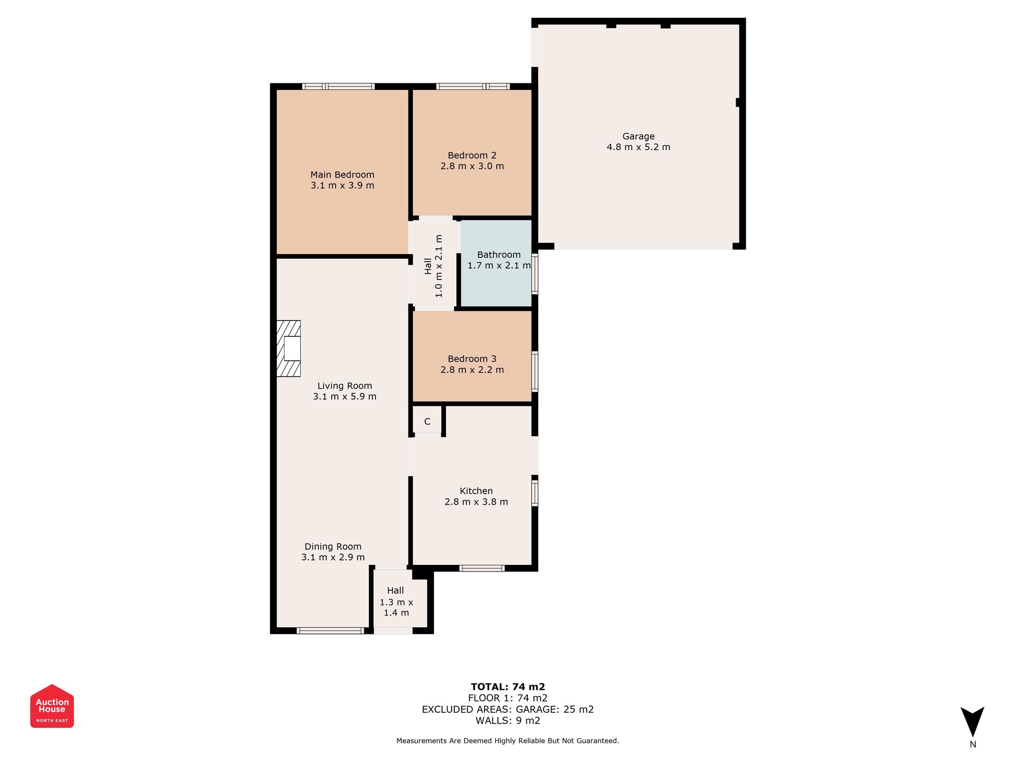 Floorplan of 3 bedroom Detached Bungalow for sale, Aldeburgh Avenue, Newcastle upon Tyne, Tyne and Wear, NE15