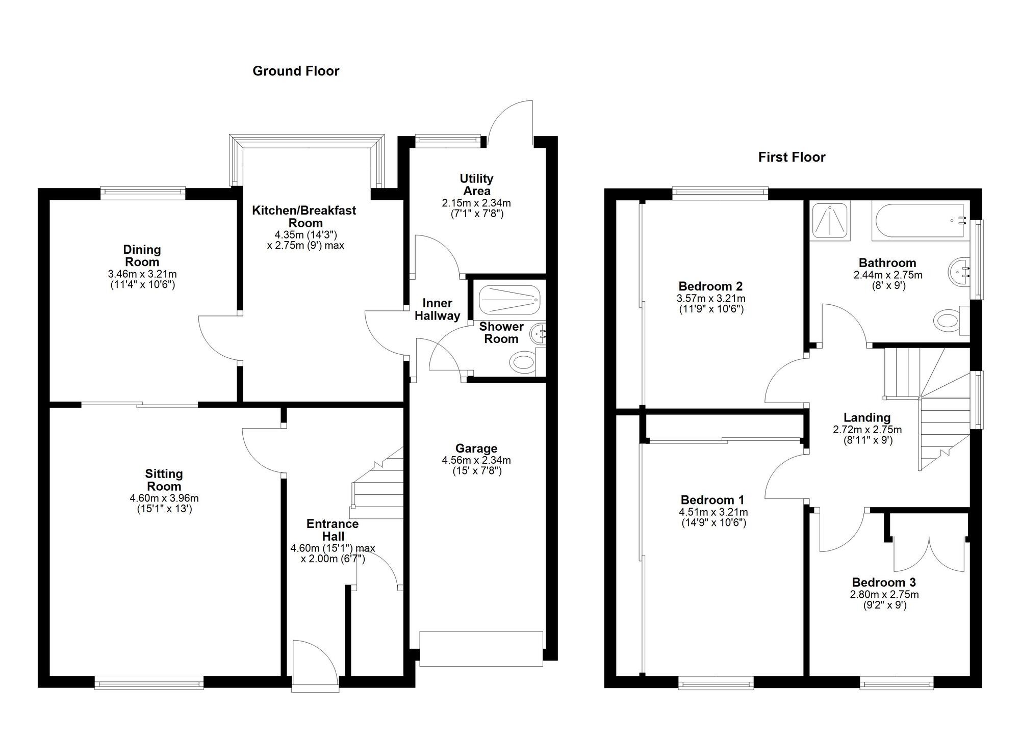Floorplan of 3 bedroom Semi Detached House for sale, Brookfield Crescent, Newcastle upon Tyne, Tyne and Wear, NE5