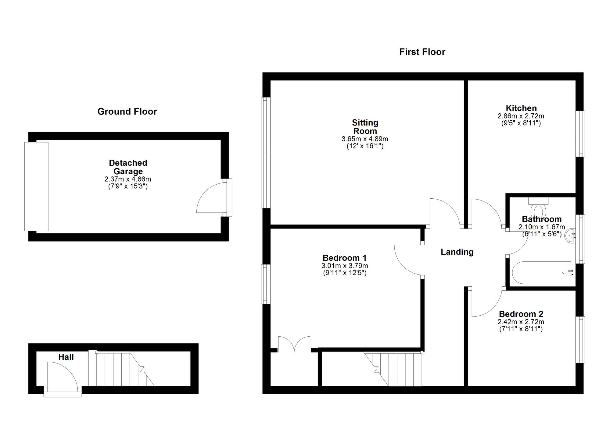 Floorplan of 2 bedroom  Flat for sale, Denham Walk, Newcastle upon Tyne, Tyne and Wear, NE5
