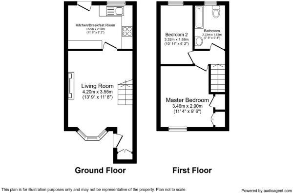 Floorplan of 2 bedroom Mid Terrace House for sale, Rosedale Court, Newcastle upon Tyne, Tyne and Wear, NE5
