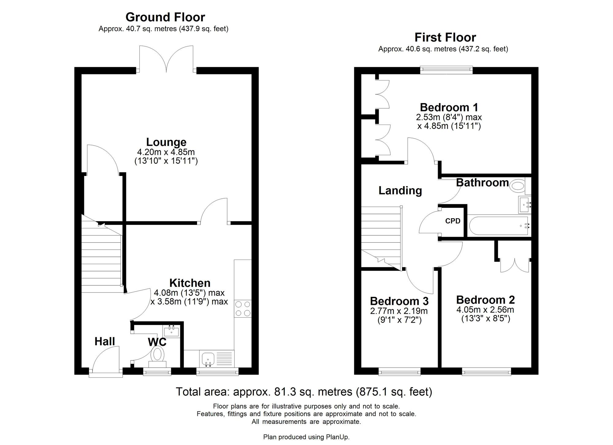 Floorplan of 3 bedroom Semi Detached House for sale, Furness Grove, Newcastle upon Tyne, Tyne and Wear, NE5