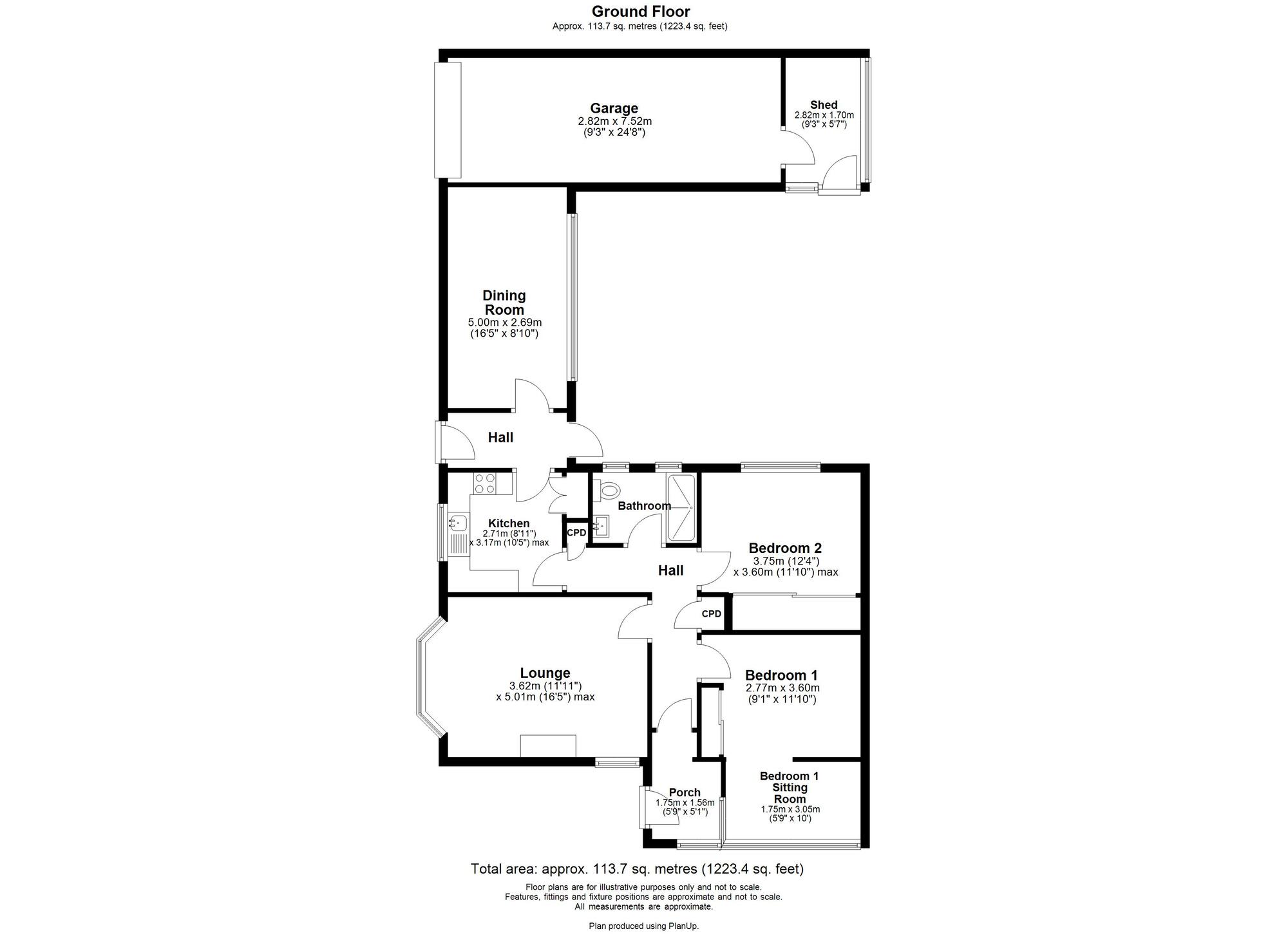 Floorplan of 2 bedroom Semi Detached Bungalow for sale, Westgarth, Newcastle upon Tyne, Tyne and Wear, NE5