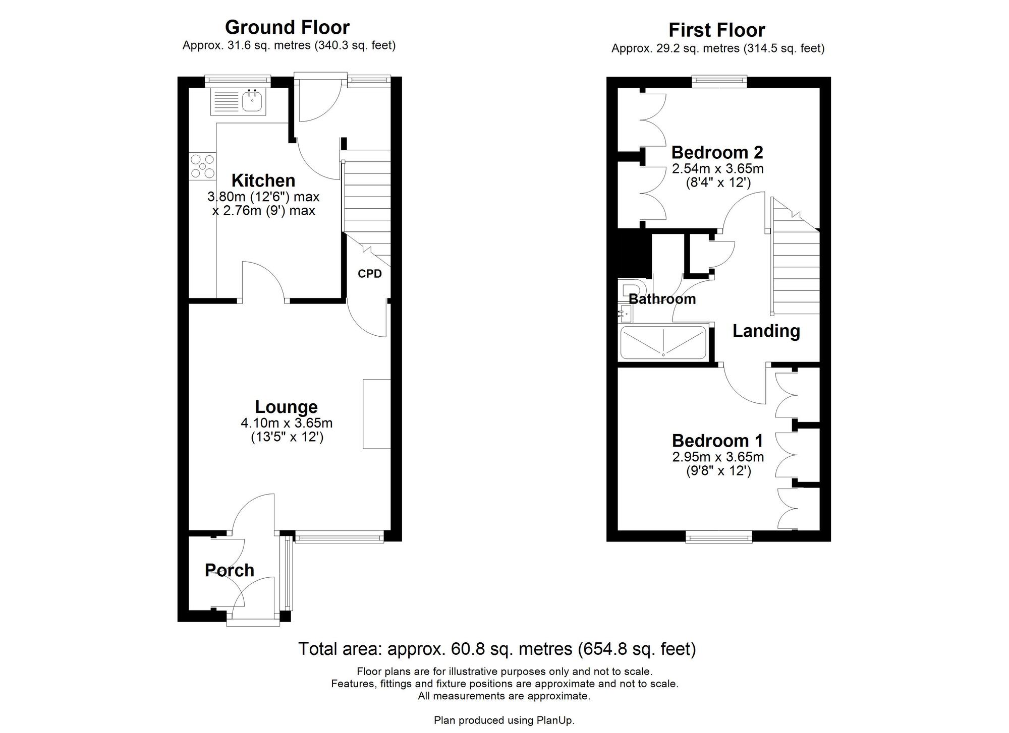 Floorplan of 2 bedroom Mid Terrace House for sale, Greely Road, Newcastle upon Tyne, Tyne and Wear, NE5