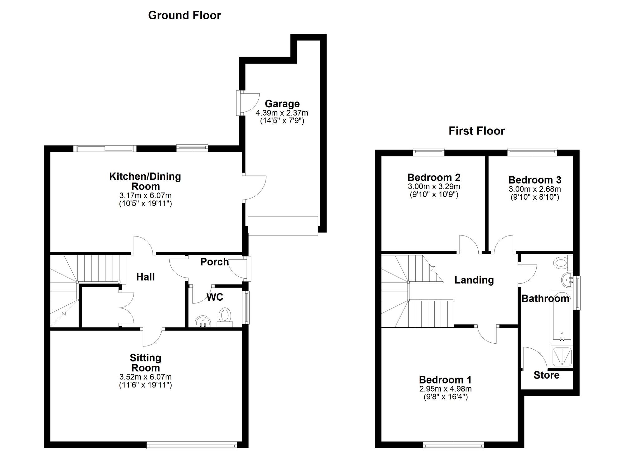 Floorplan of 3 bedroom Semi Detached House for sale, Chadderton Drive, Newcastle upon Tyne, Tyne and Wear, NE5