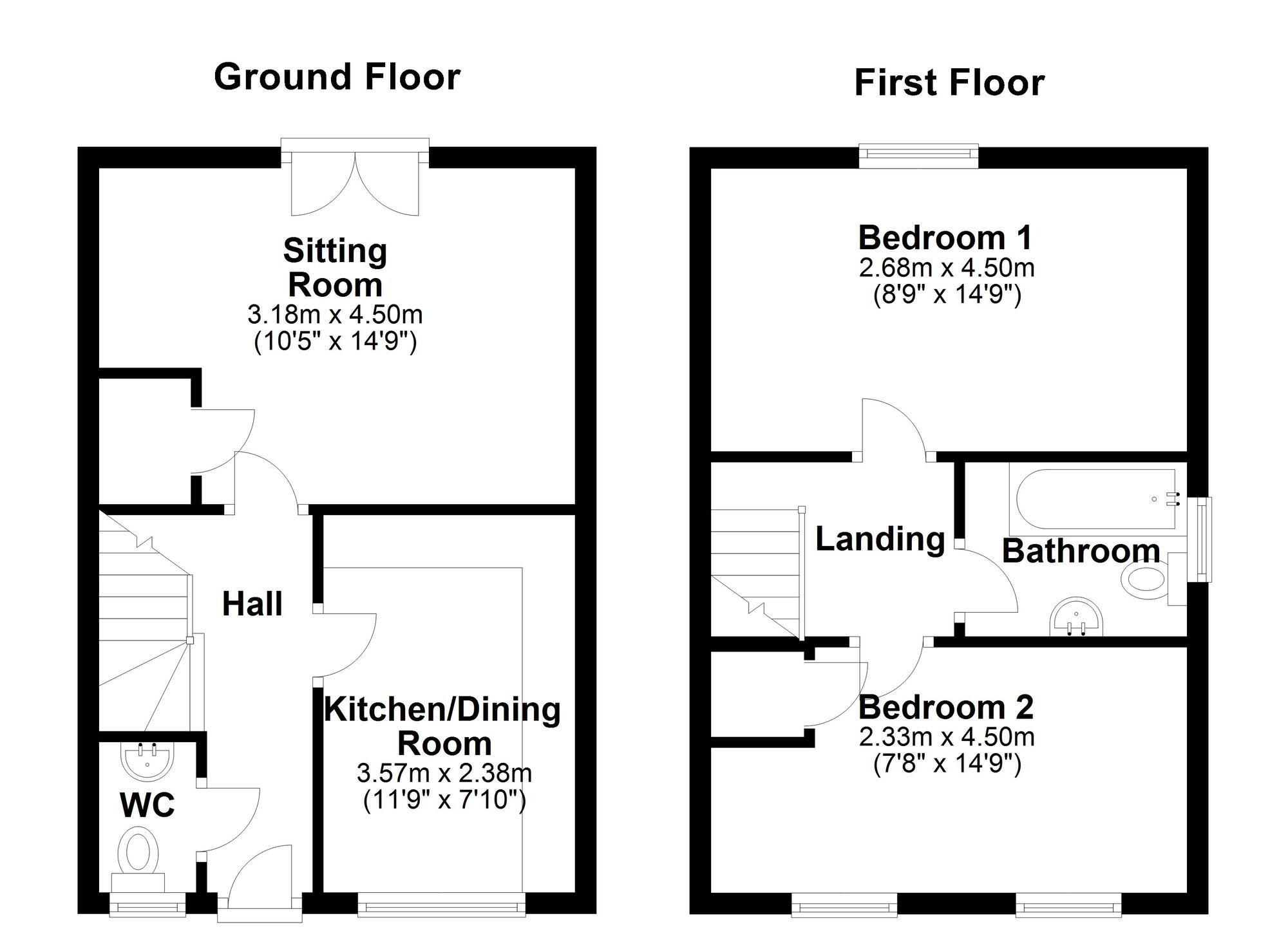 Floorplan of 2 bedroom Semi Detached House for sale, Lazonby Way, Newcastle upon Tyne, Tyne and Wear, NE5