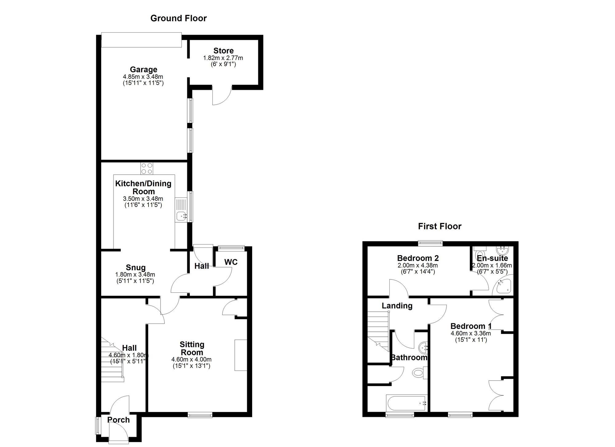 Floorplan of 2 bedroom End Terrace House for sale, Whorlton Grange Cottages, Newcastle upon Tyne, Tyne and Wear, NE5