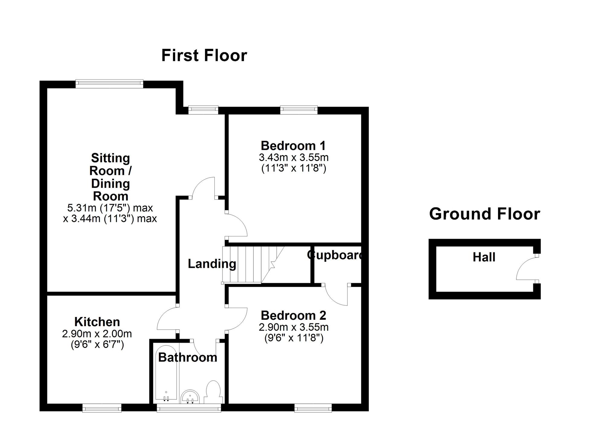 Floorplan of 2 bedroom  Flat for sale, Ravenshill Road, Newcastle upon Tyne, Tyne and Wear, NE5