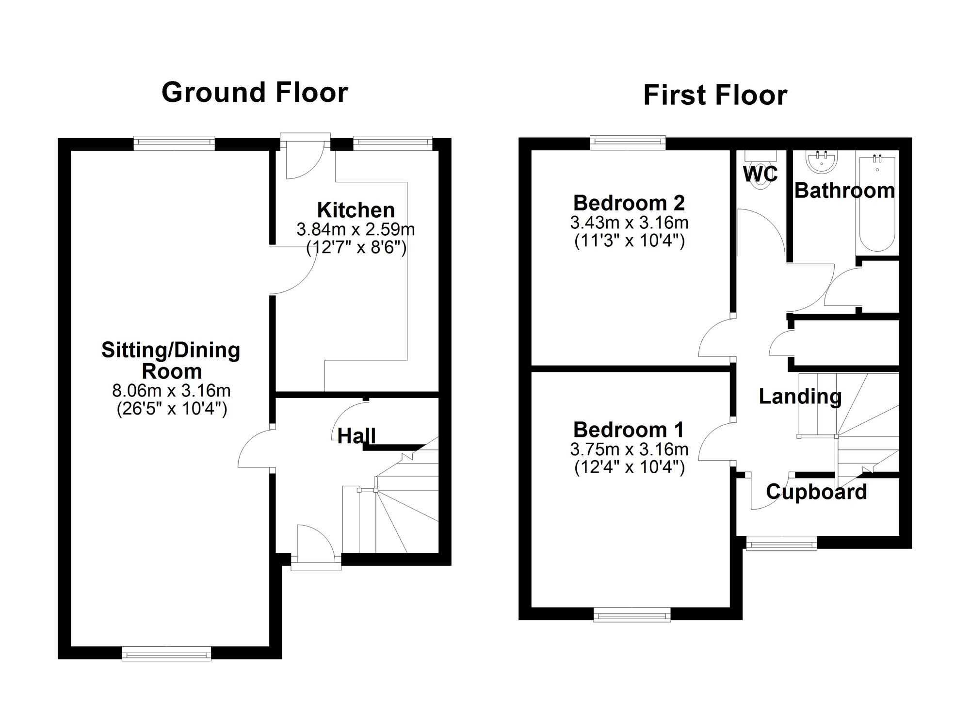 Floorplan of 2 bedroom End Terrace House for sale, Byrness, Newcastle upon Tyne, Tyne and Wear, NE5