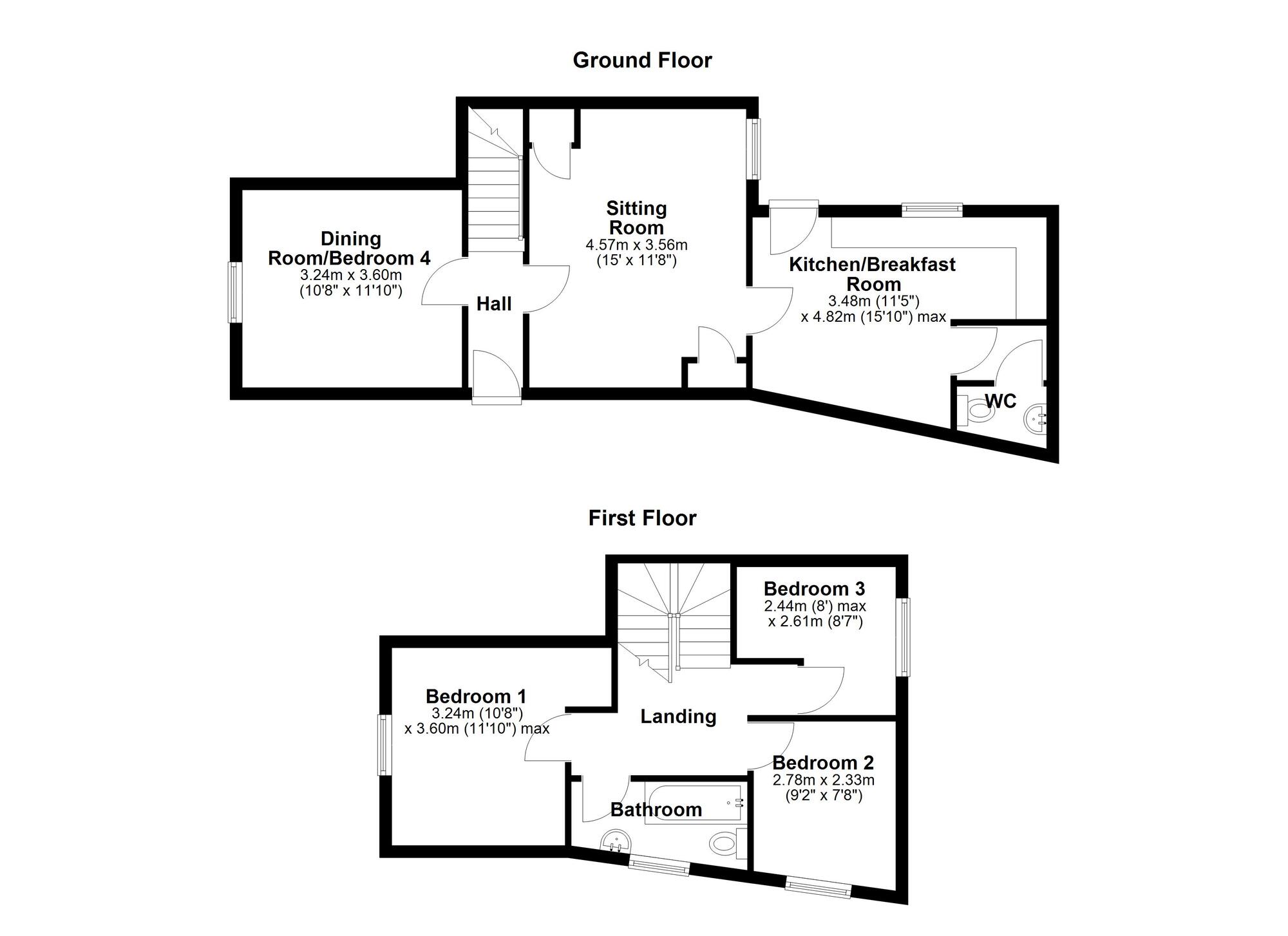 Floorplan of 3 bedroom End Terrace House to rent, Eva Street, Newcastle upon Tyne, Tyne and Wear, NE15