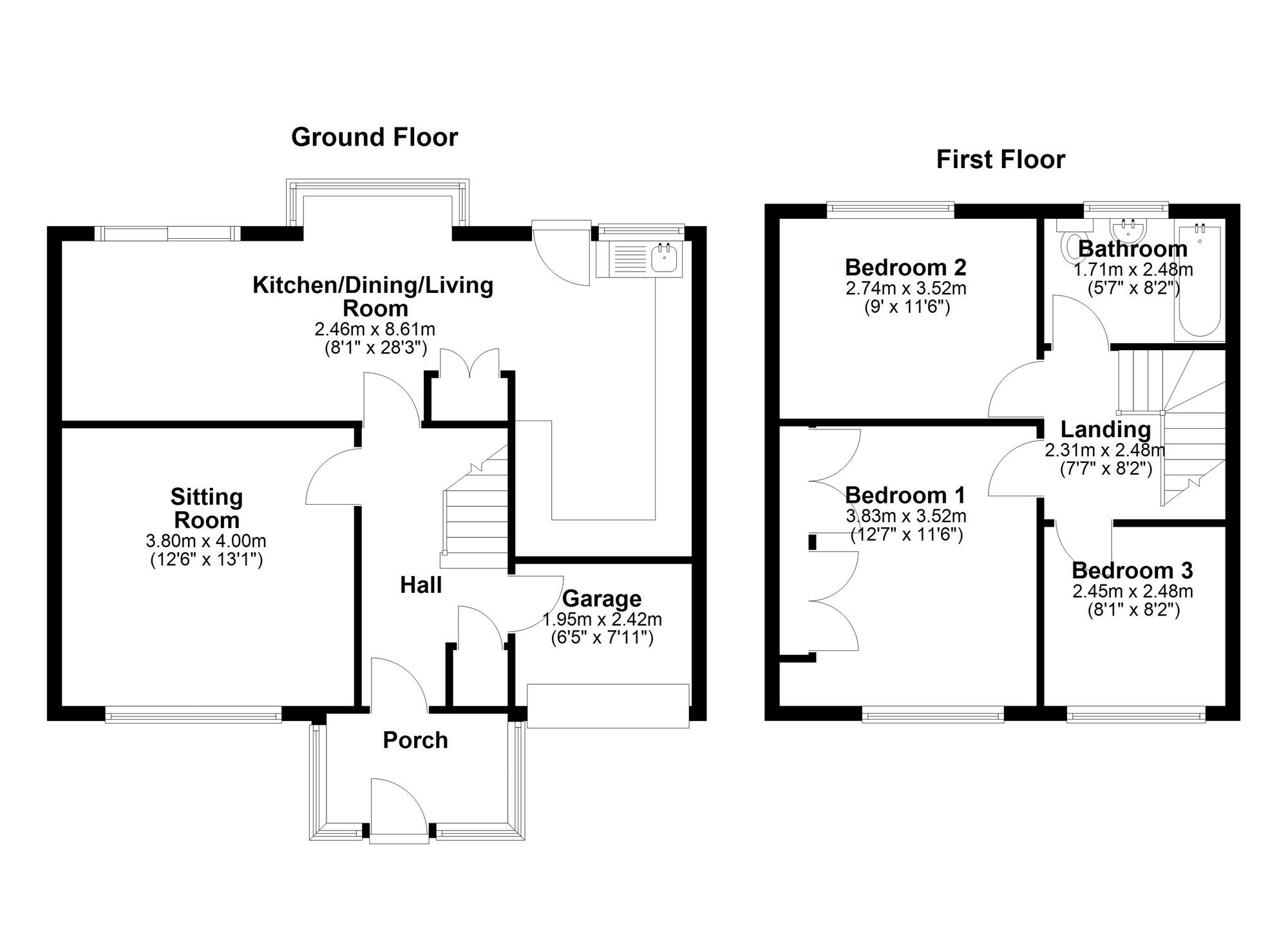 Floorplan of 3 bedroom Semi Detached House for sale, Chapel House Drive, Newcastle upon Tyne, Tyne and Wear, NE5