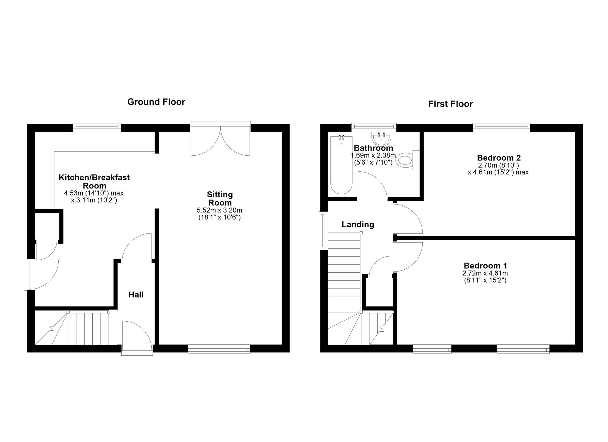 Floorplan of 2 bedroom Semi Detached House for sale, Stoneylea Road, Newcastle upon Tyne, Tyne and Wear, NE5