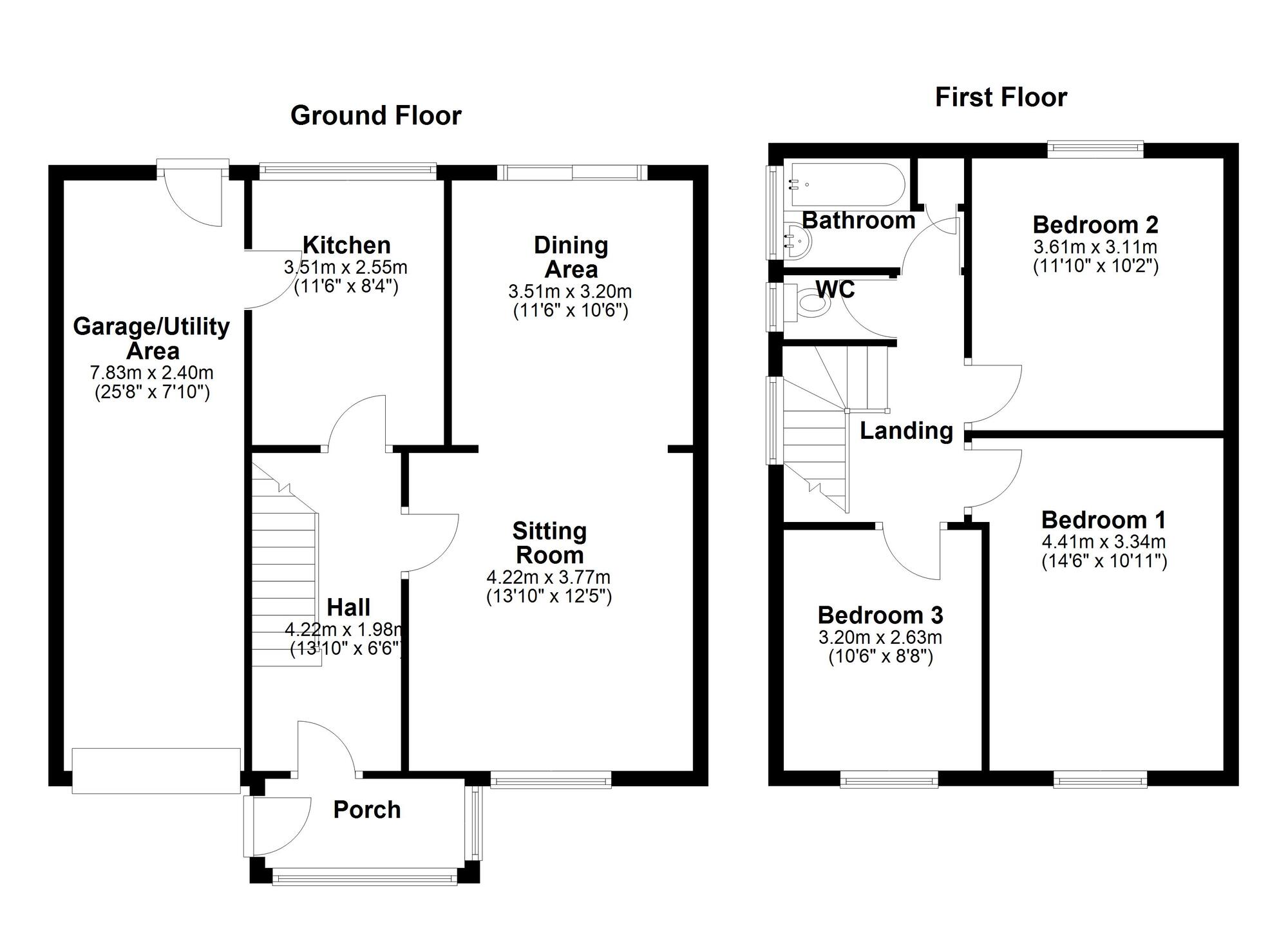 Floorplan of 3 bedroom Semi Detached House for sale, Ashdale Crescent, Newcastle upon Tyne, Tyne and Wear, NE5
