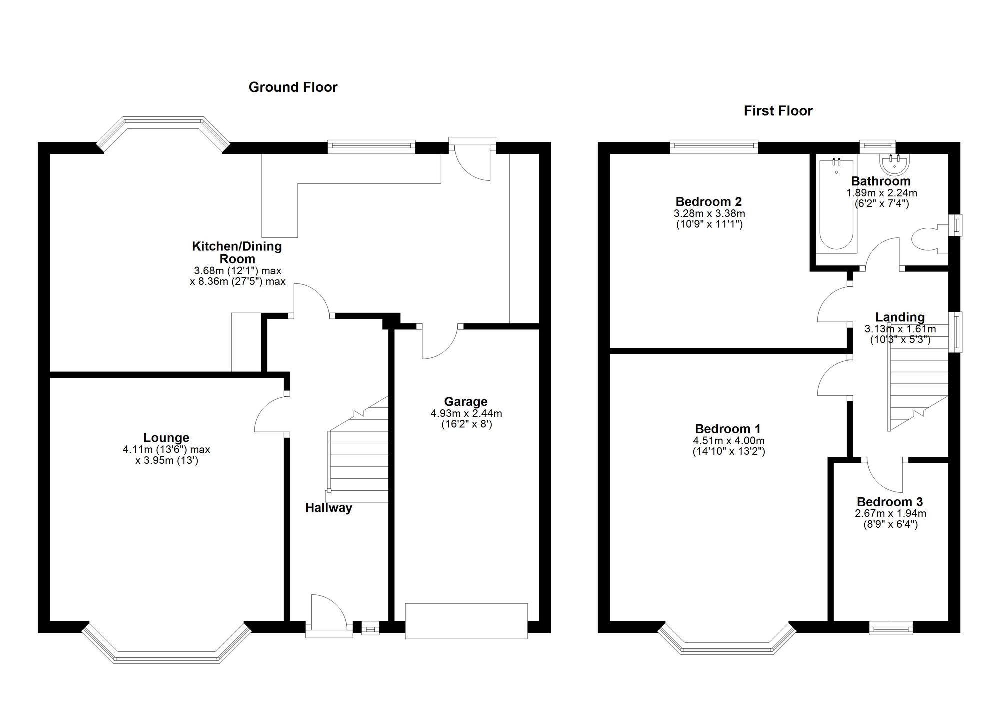 Floorplan of 3 bedroom Semi Detached House for sale, The Roman Way, Newcastle upon Tyne, Tyne and Wear, NE5