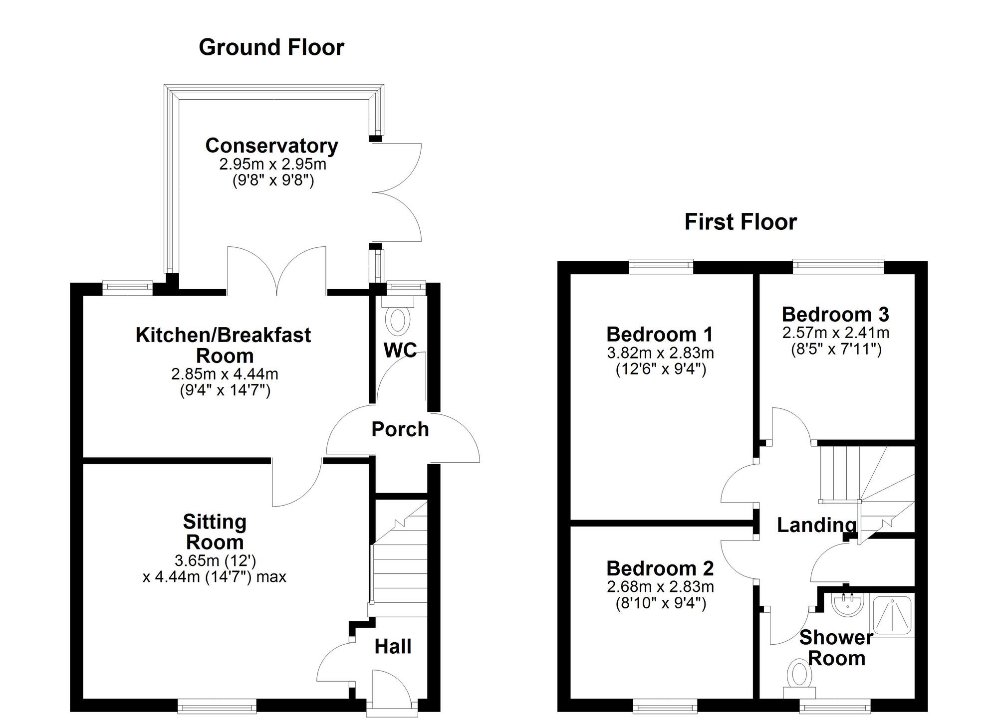 Floorplan of 3 bedroom Semi Detached House for sale, Westway, Newcastle upon Tyne, Tyne and Wear, NE15