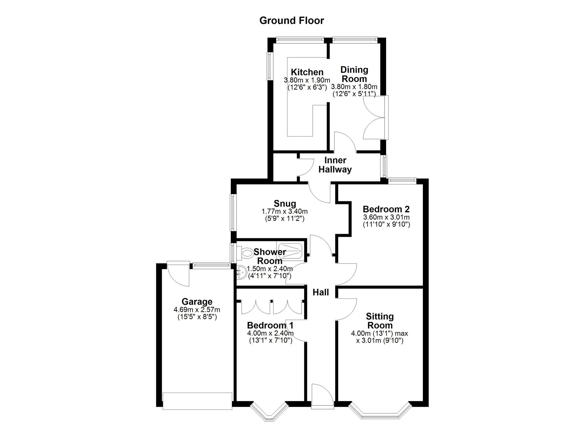 Floorplan of 2 bedroom Semi Detached Bungalow for sale, Rydal Road, Lemington, Tyne and Wear, NE15