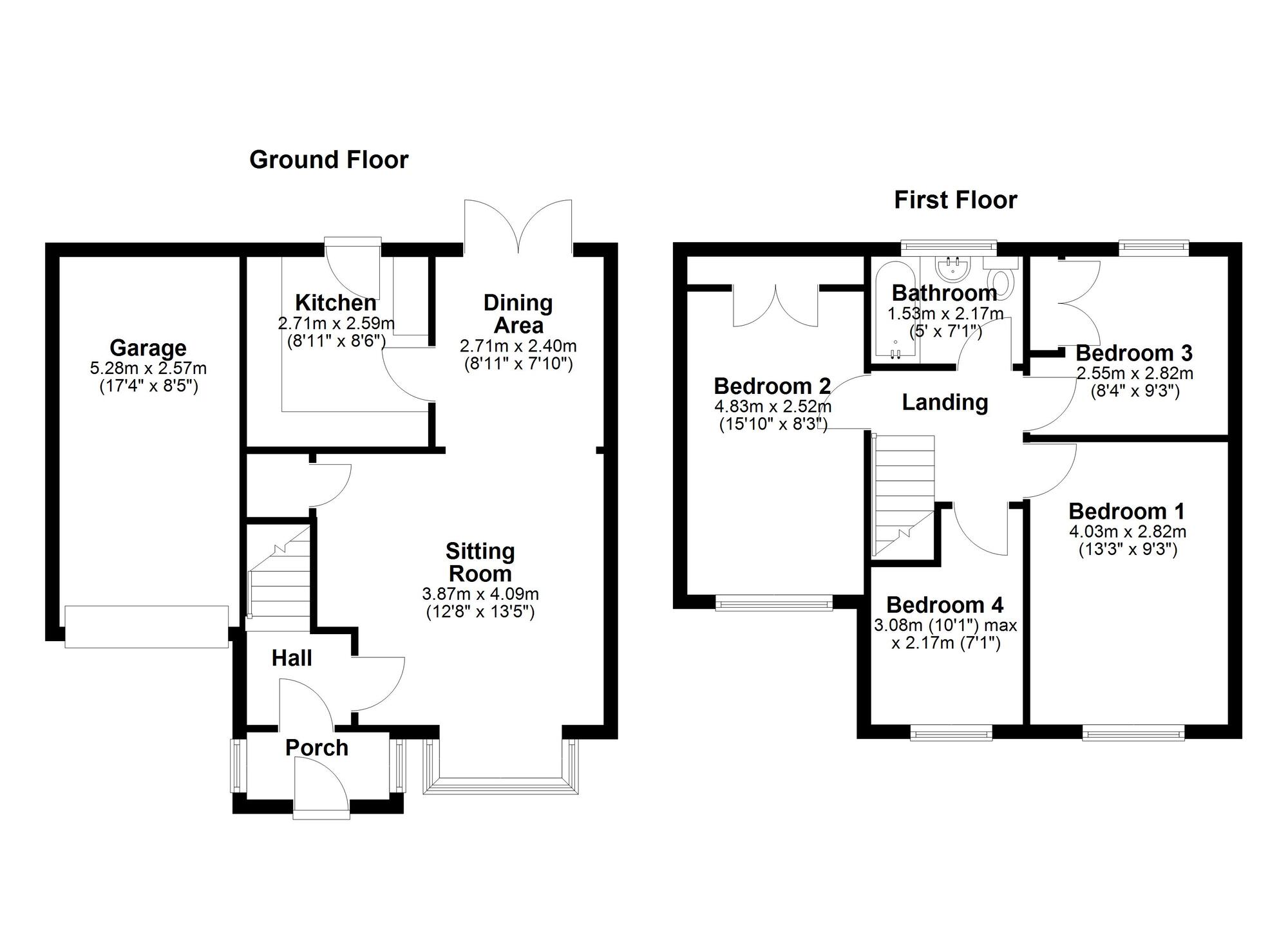 Floorplan of 4 bedroom End Terrace House for sale, Antrim Close, Newcastle upon Tyne, Tyne and Wear, NE5