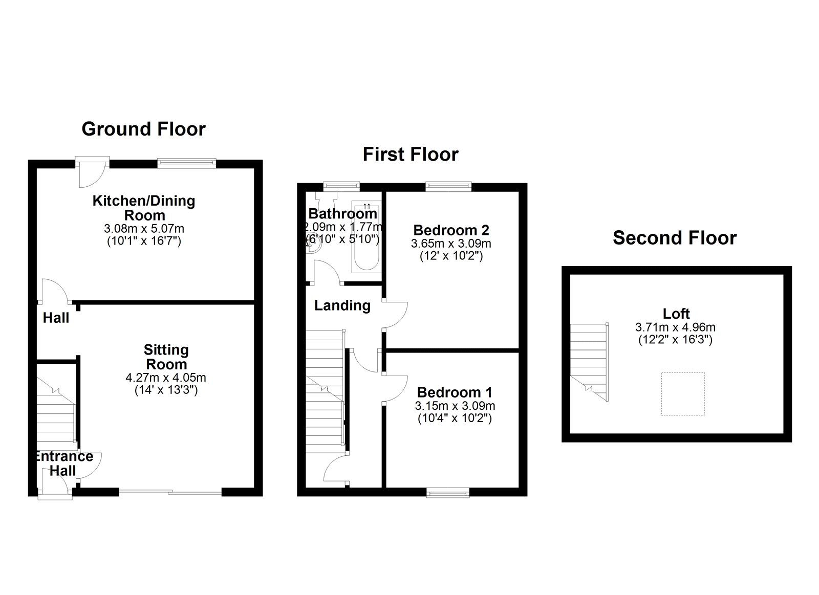 Floorplan of 2 bedroom Mid Terrace House for sale, The Leazes, Newcastle upon Tyne, Tyne and Wear, NE15