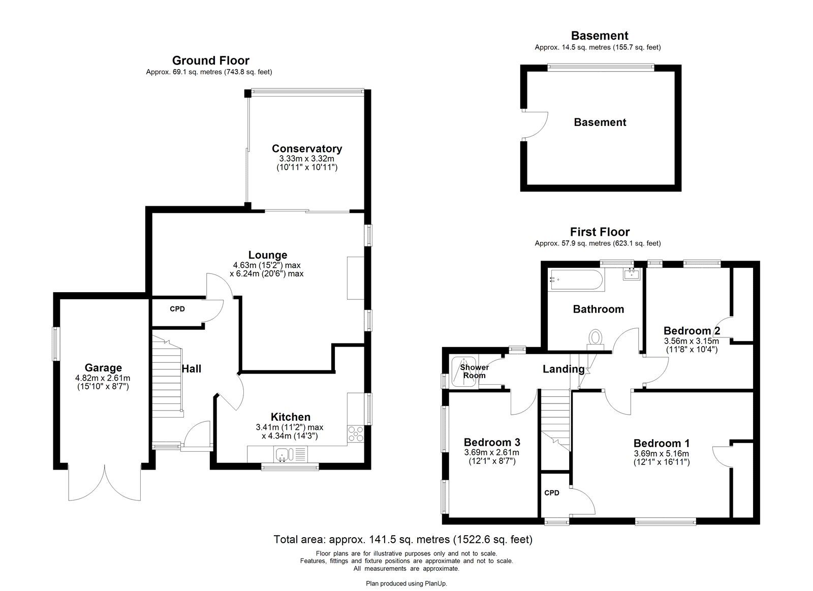 Floorplan of 3 bedroom Detached House for sale, Broadway, Newcastle upon Tyne, Tyne and Wear, NE15