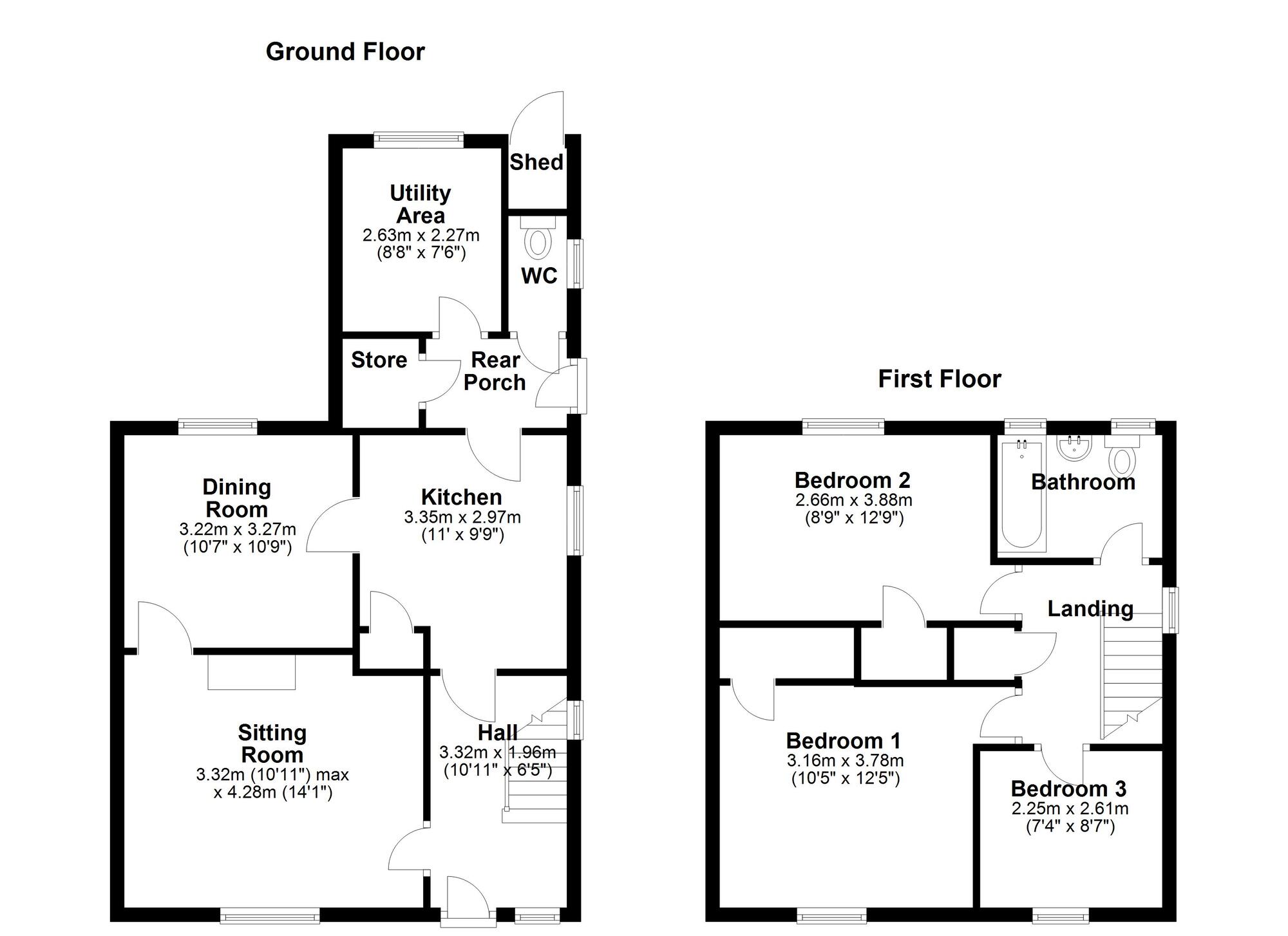 Floorplan of 3 bedroom Semi Detached House for sale, Leabank, Newcastle upon Tyne, Tyne and Wear, NE15