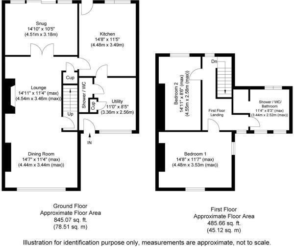Floorplan of 2 bedroom Semi Detached House for sale, Hexham Road, Newcastle upon Tyne, Tyne and Wear, NE15