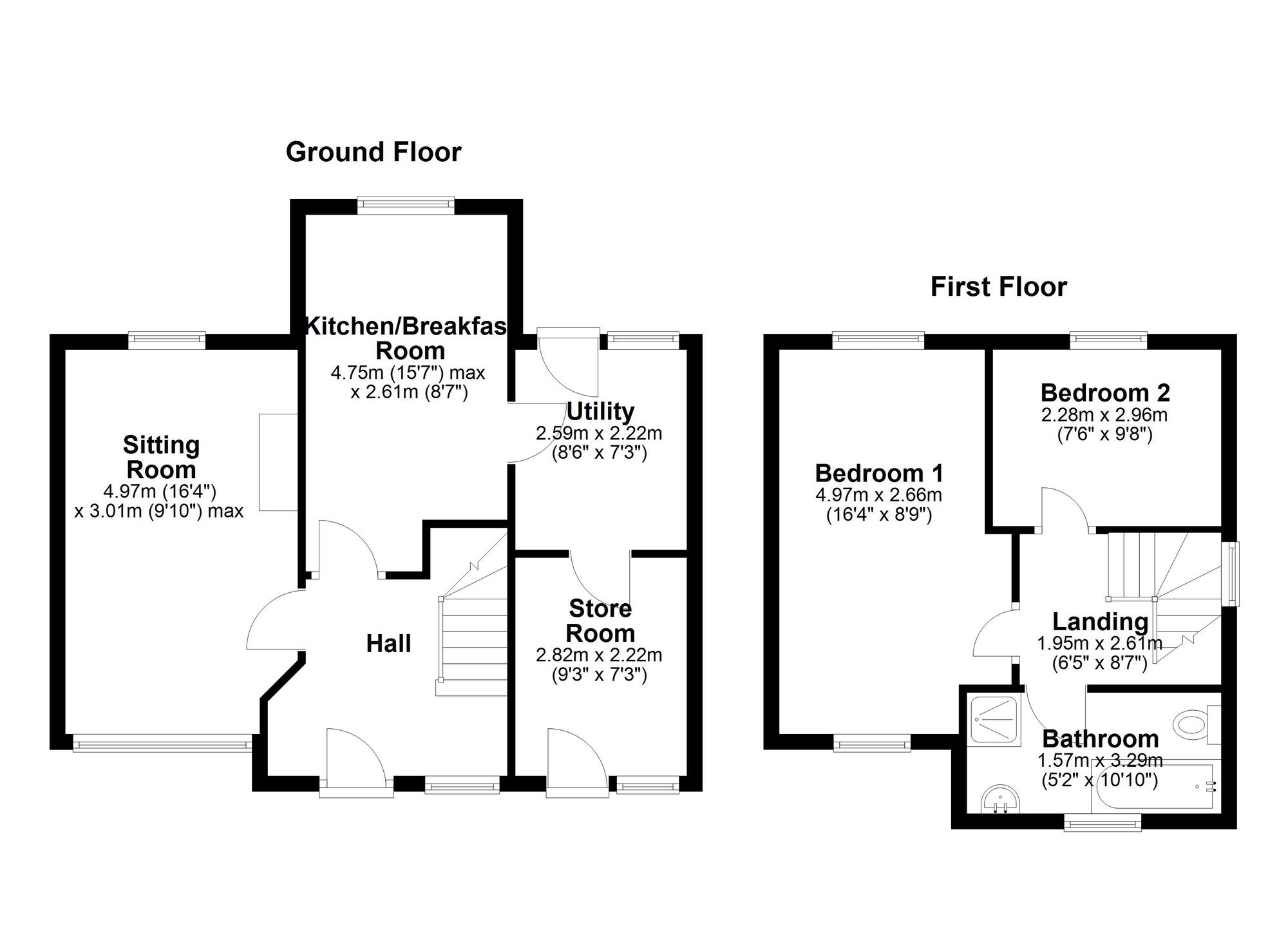 Floorplan of 2 bedroom Semi Detached House for sale, Hayleazes Road, Newcastle upon Tyne, Tyne and Wear, NE15