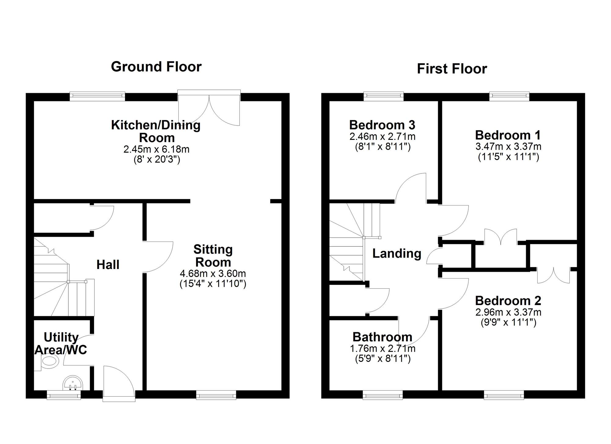 Floorplan of 3 bedroom Mid Terrace House for sale, Burnstones, Newcastle upon Tyne, Tyne and Wear, NE5