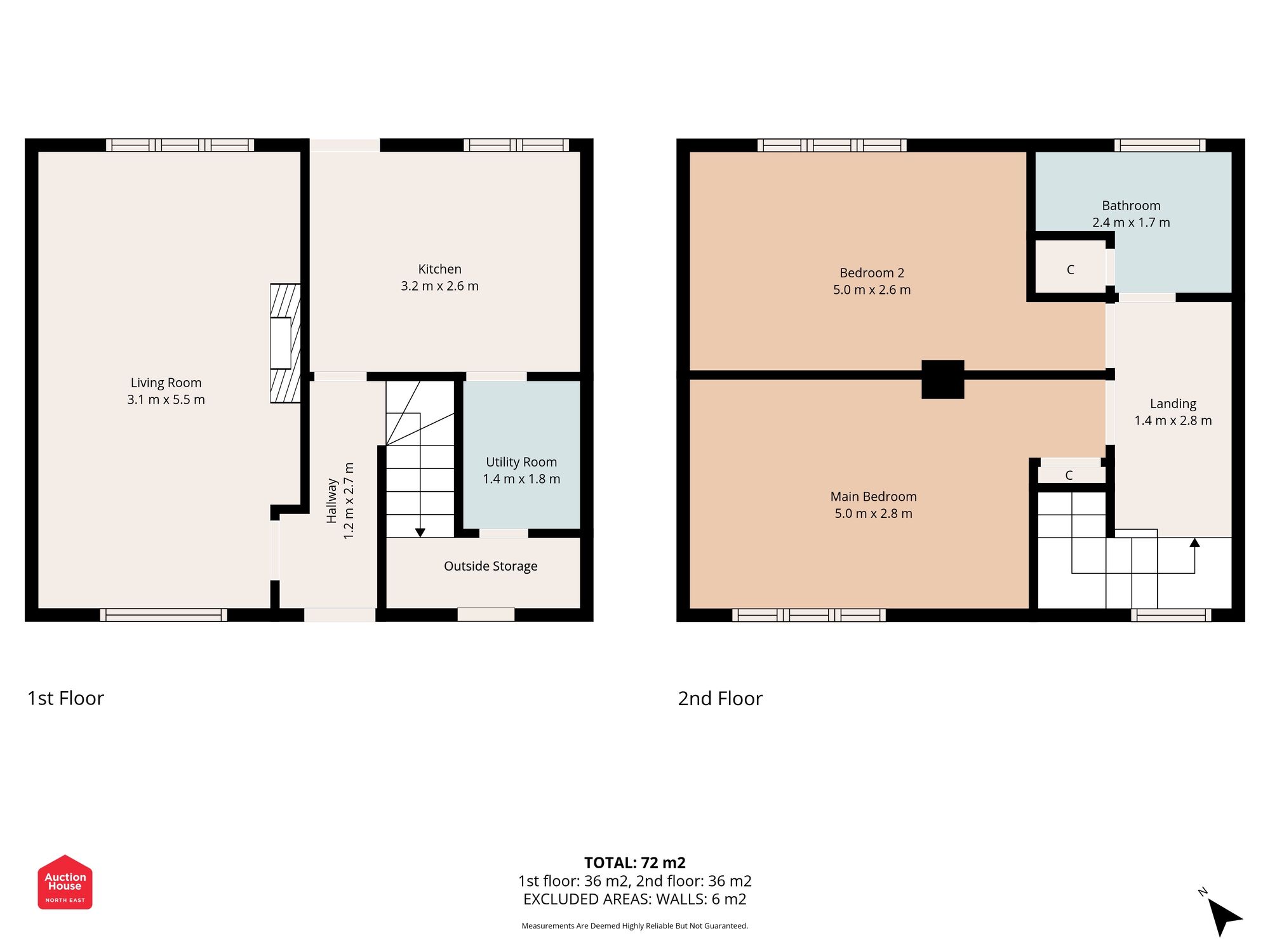Floorplan of 2 bedroom Mid Terrace House for sale, Tirril Place, Newcastle upon Tyne, Tyne and Wear, NE5