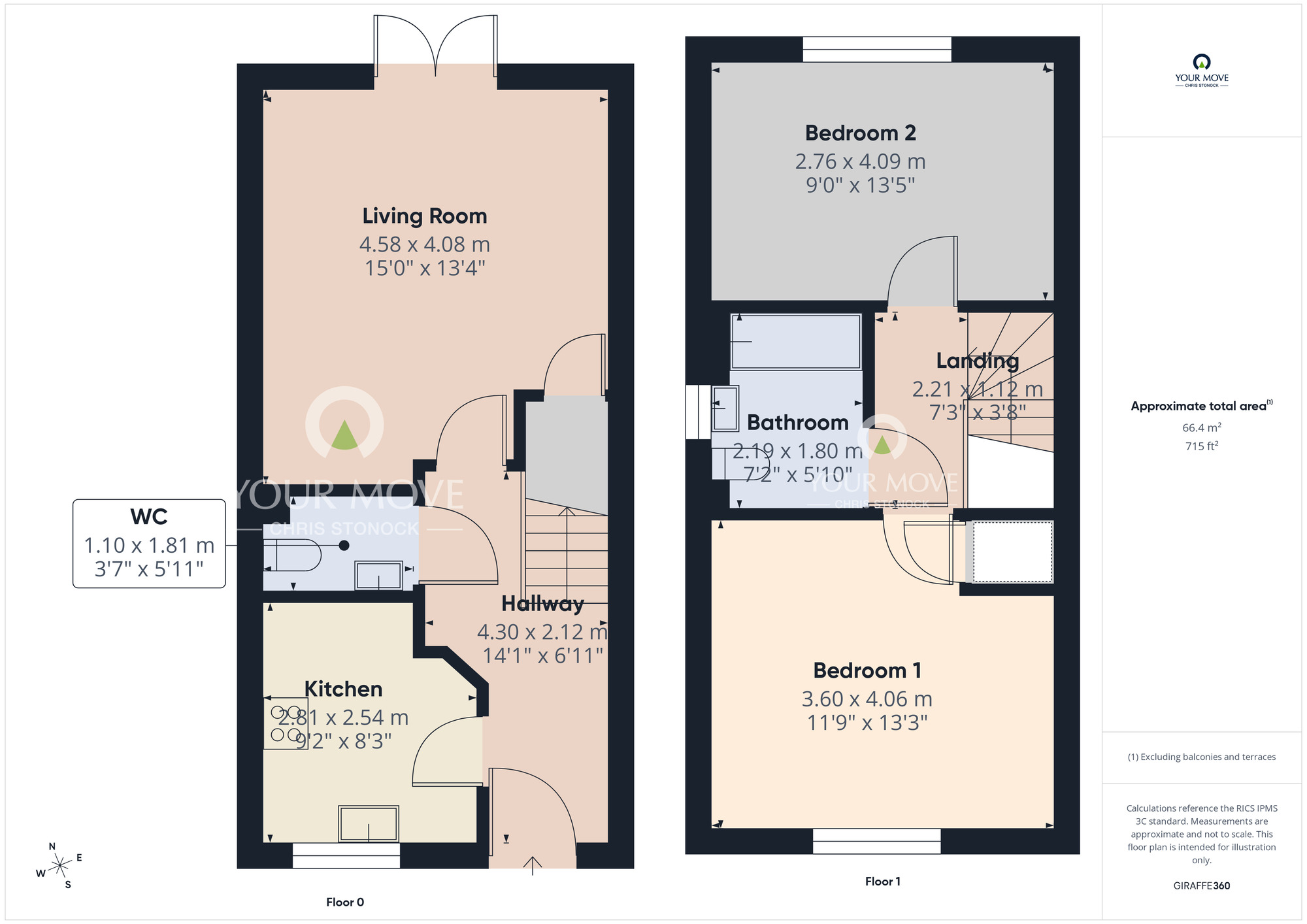Floorplan of 2 bedroom Semi Detached House for sale, Chesterholm Avenue, Newcastle upon Tyne, Tyne and Wear, NE15