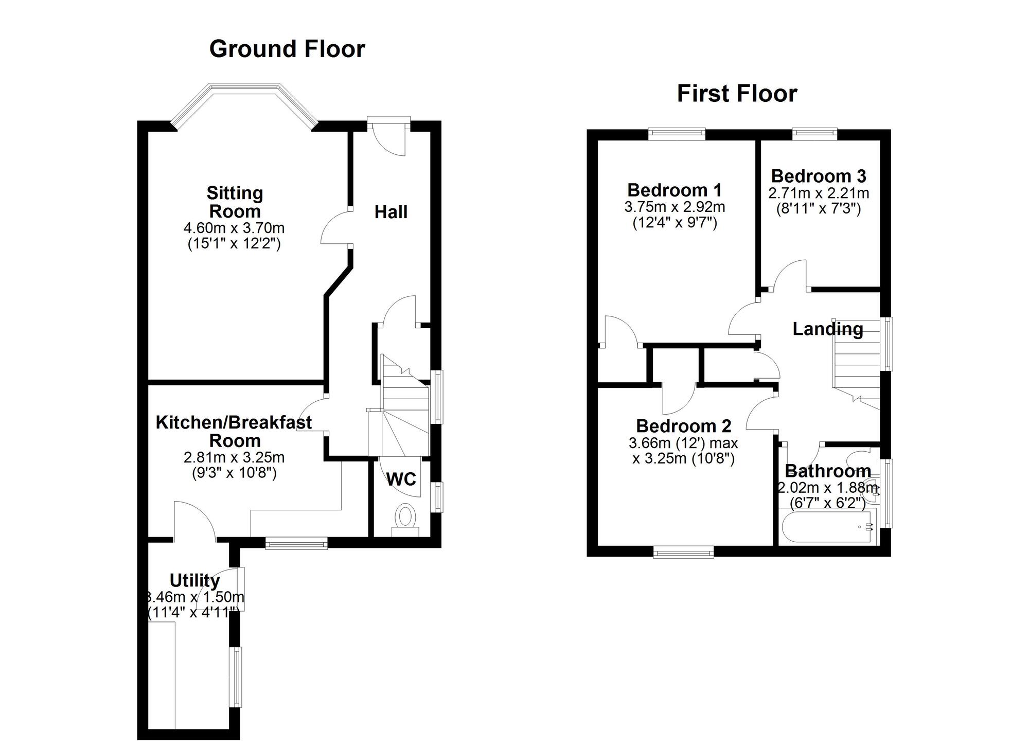 Floorplan of 3 bedroom Semi Detached House for sale, The Burnside, Newcastle upon Tyne, Tyne and Wear, NE5