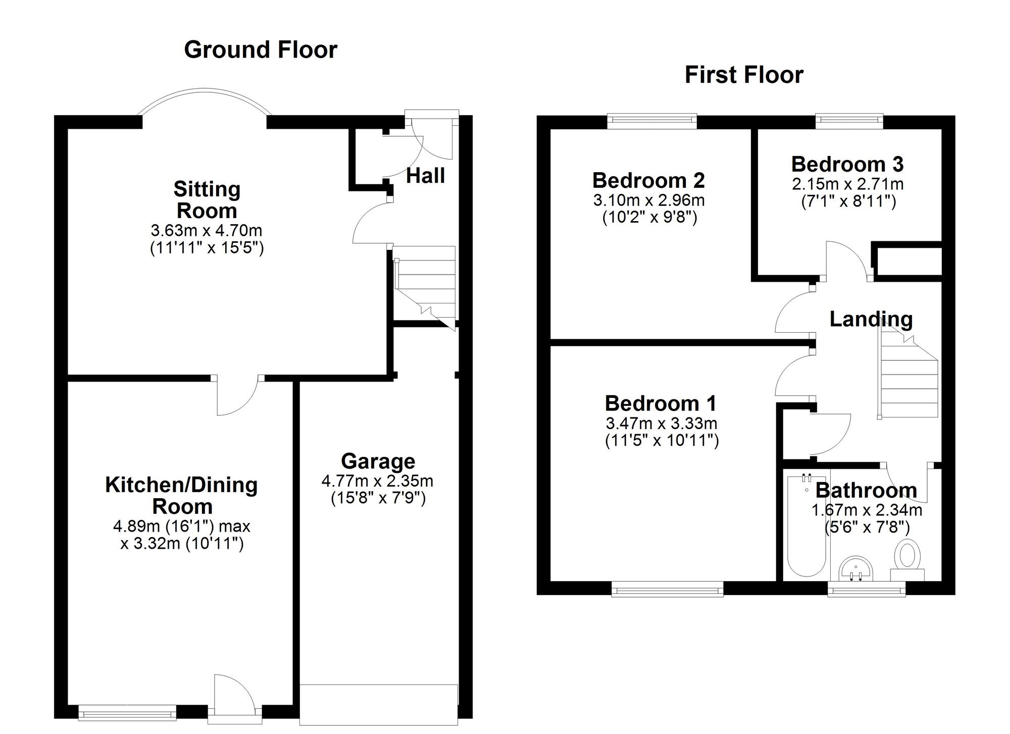 Floorplan of 3 bedroom End Terrace House for sale, Austwick Walk, Newcastle upon Tyne, Tyne and Wear, NE5