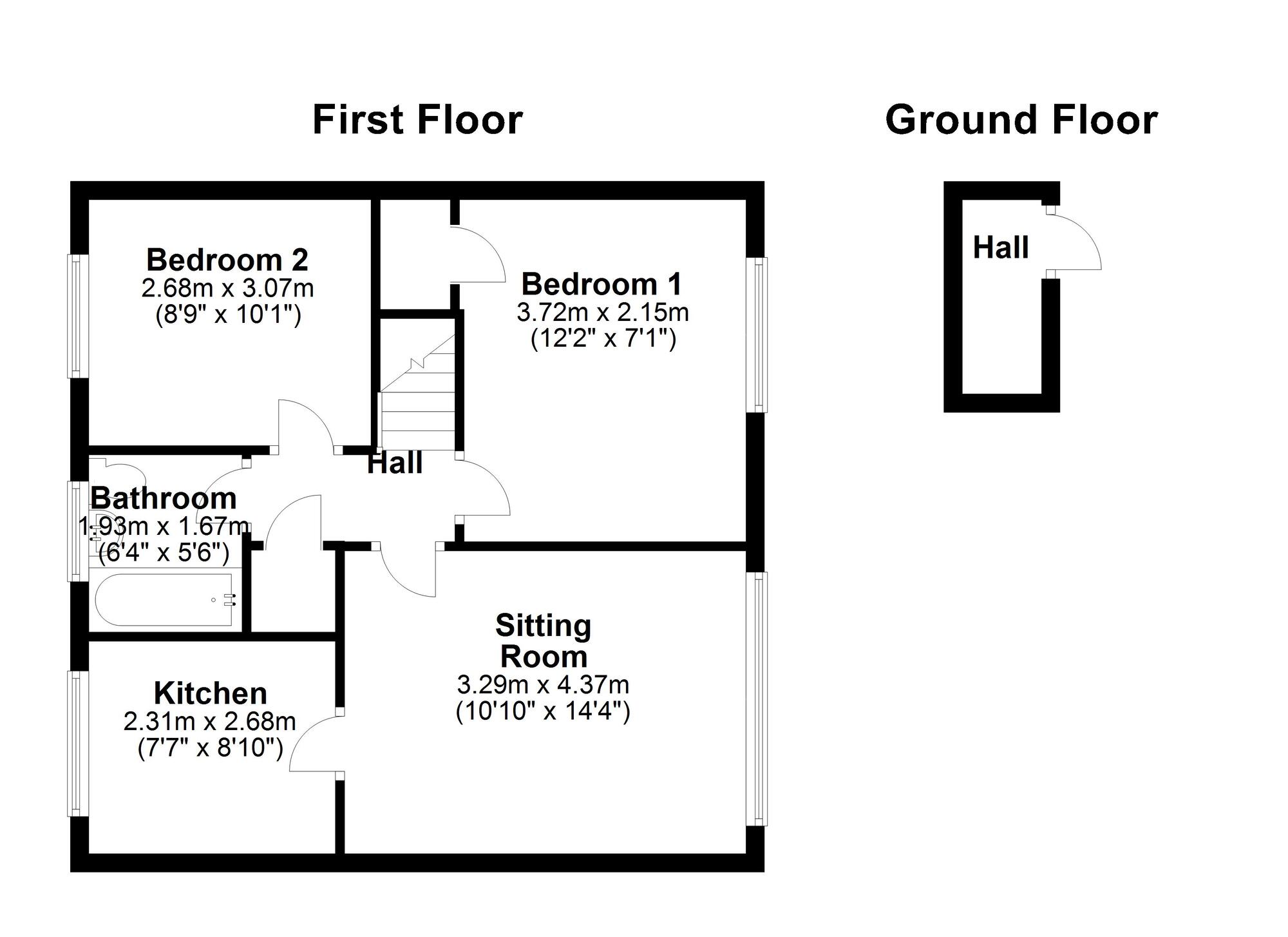 Floorplan of 2 bedroom  Flat for sale, Hamsterley Crescent, Newcastle upon Tyne, Tyne and Wear, NE15