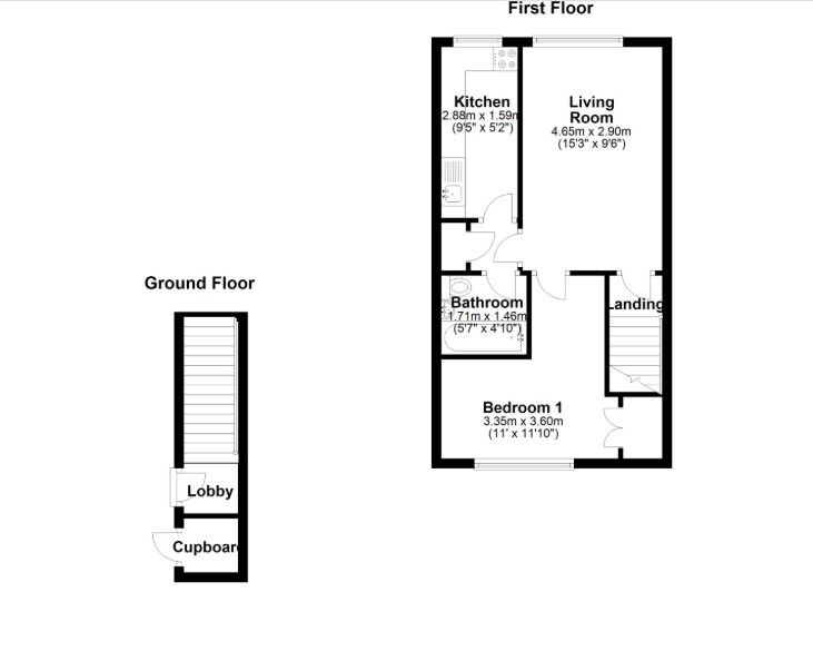 Floorplan of 1 bedroom Flat for sale, Ellington Close, Newcastle upon Tyne, Tyne and Wear, NE15