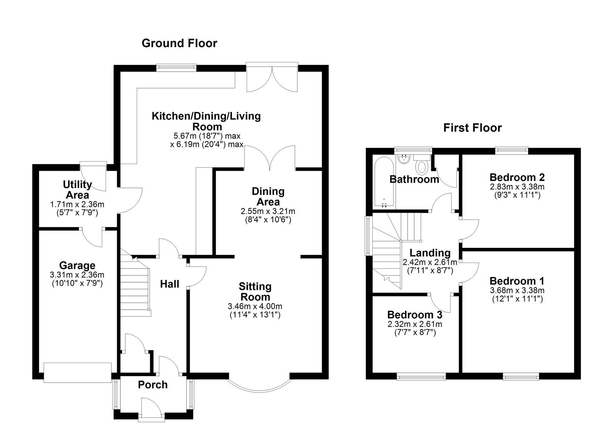 Floorplan of 3 bedroom Semi Detached House for sale, Eddrington Grove, Newcastle upon Tyne, Tyne and Wear, NE5