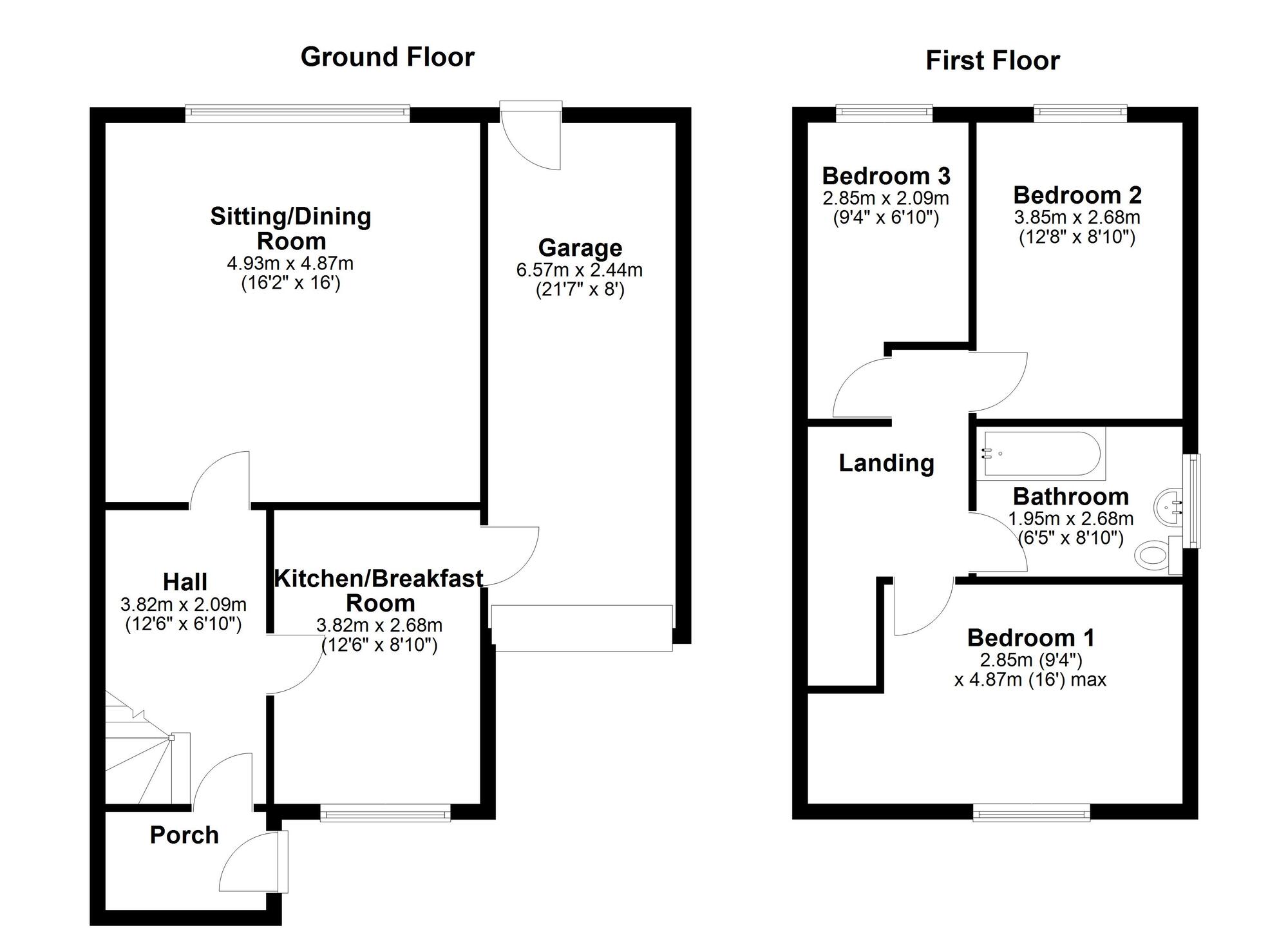 Floorplan of 3 bedroom Semi Detached House to rent, Broomy Hill Road, Newcastle upon Tyne, Tyne and Wear, NE15