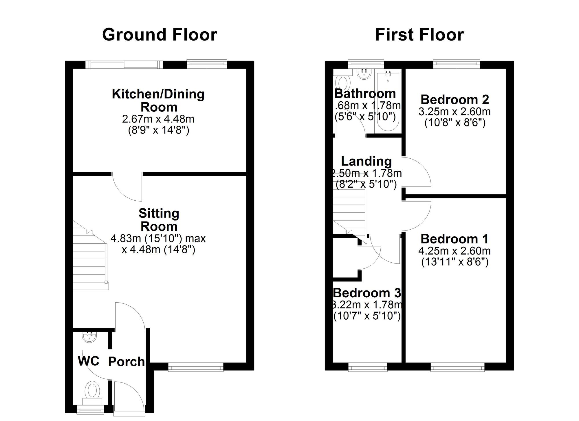 Floorplan of 3 bedroom Semi Detached House for sale, Herrick Street, Newcastle upon Tyne, Tyne and Wear, NE5