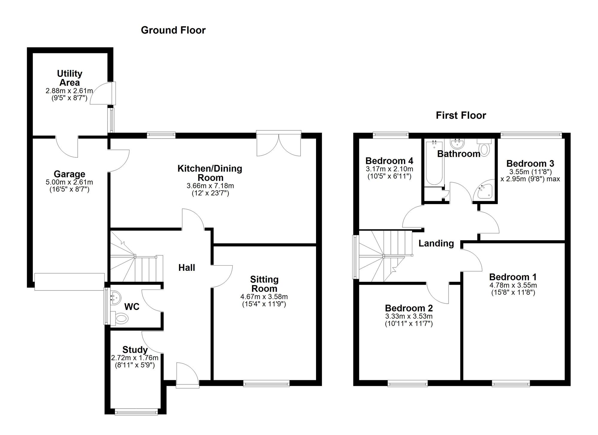Floorplan of 4 bedroom Detached House for sale, Marquis Avenue, Newcastle upon Tyne, Tyne and Wear, NE5