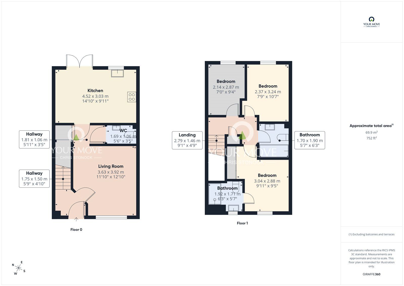 Floorplan of 3 bedroom Semi Detached House for sale, Larch Avenue, Newcastle upon Tyne, Tyne and Wear, NE15