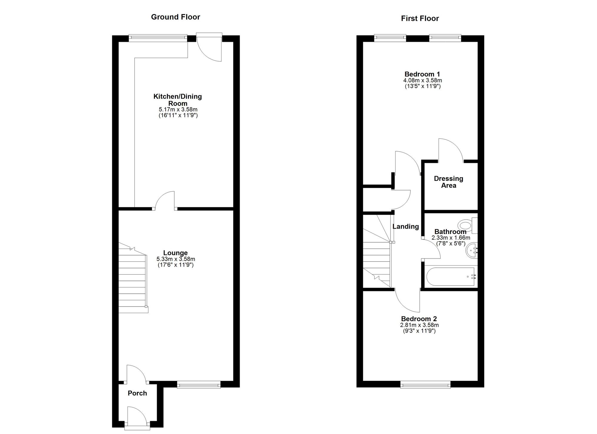 Floorplan of 2 bedroom Mid Terrace House for sale, Burnham Avenue, Newcastle upon Tyne, Tyne and Wear, NE15
